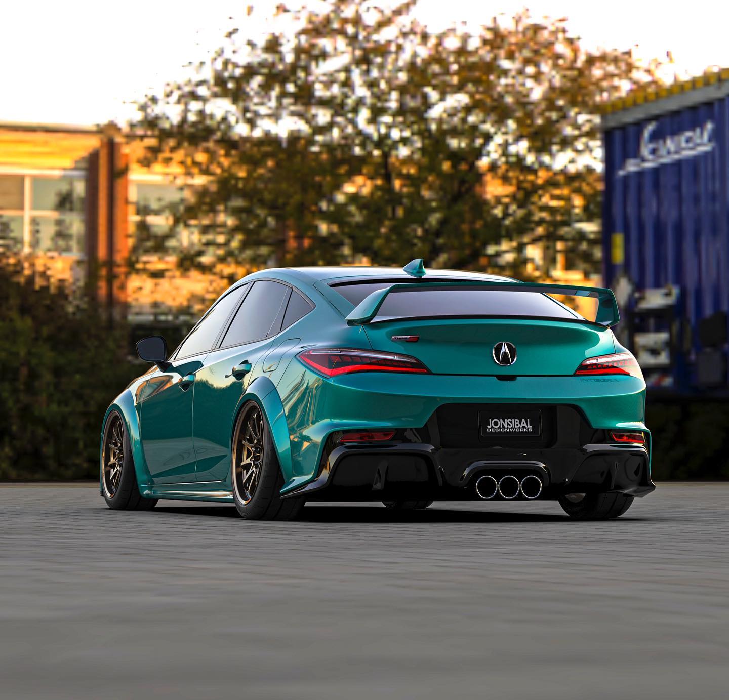 1440x1383 Acura Integra Type S Puts On Ritzy Teal Attire And Flexes CGI Tuned Muscles