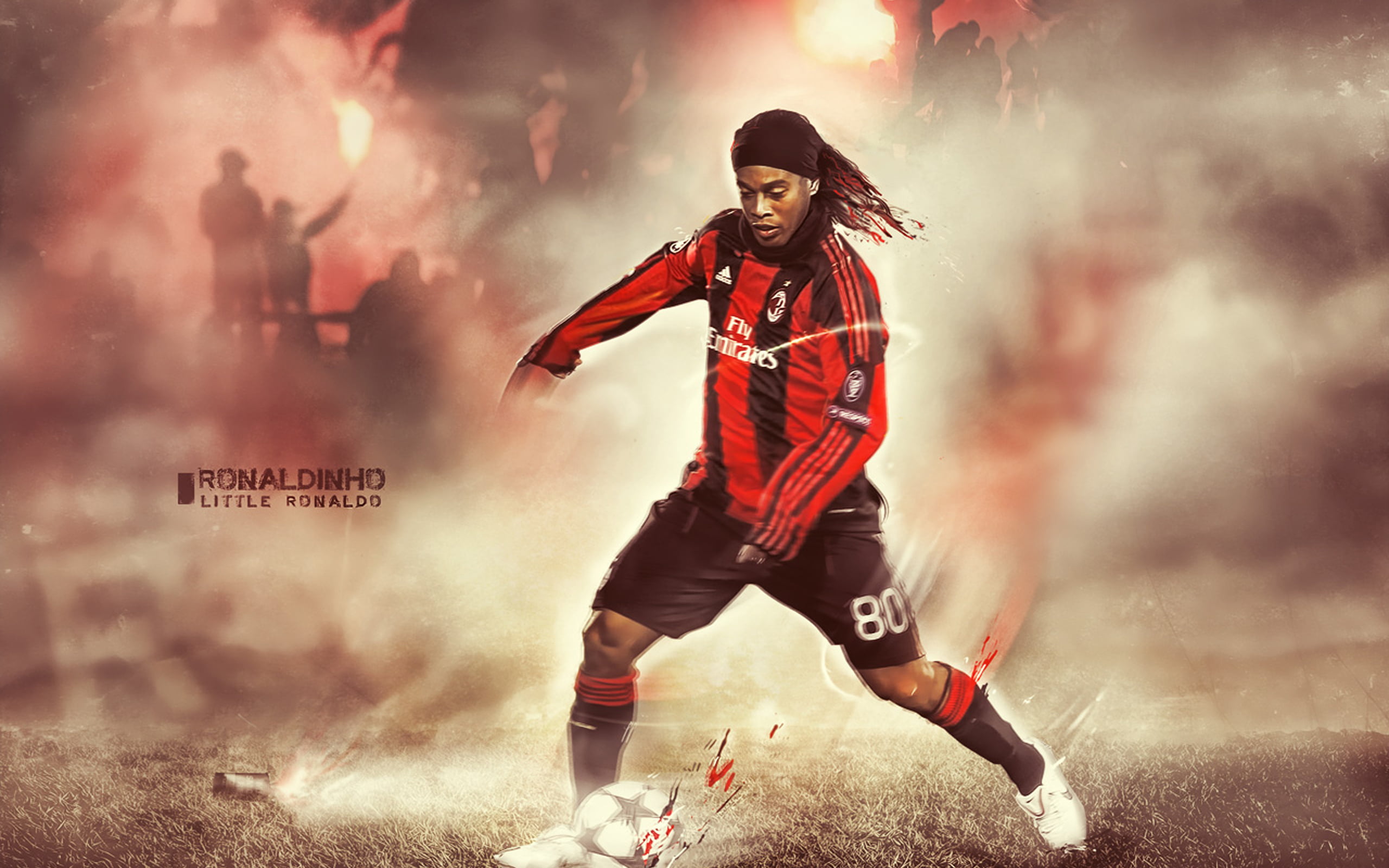 2560x1600 Ronaldinho AC Milan graphic wallpaper HD wallpaper