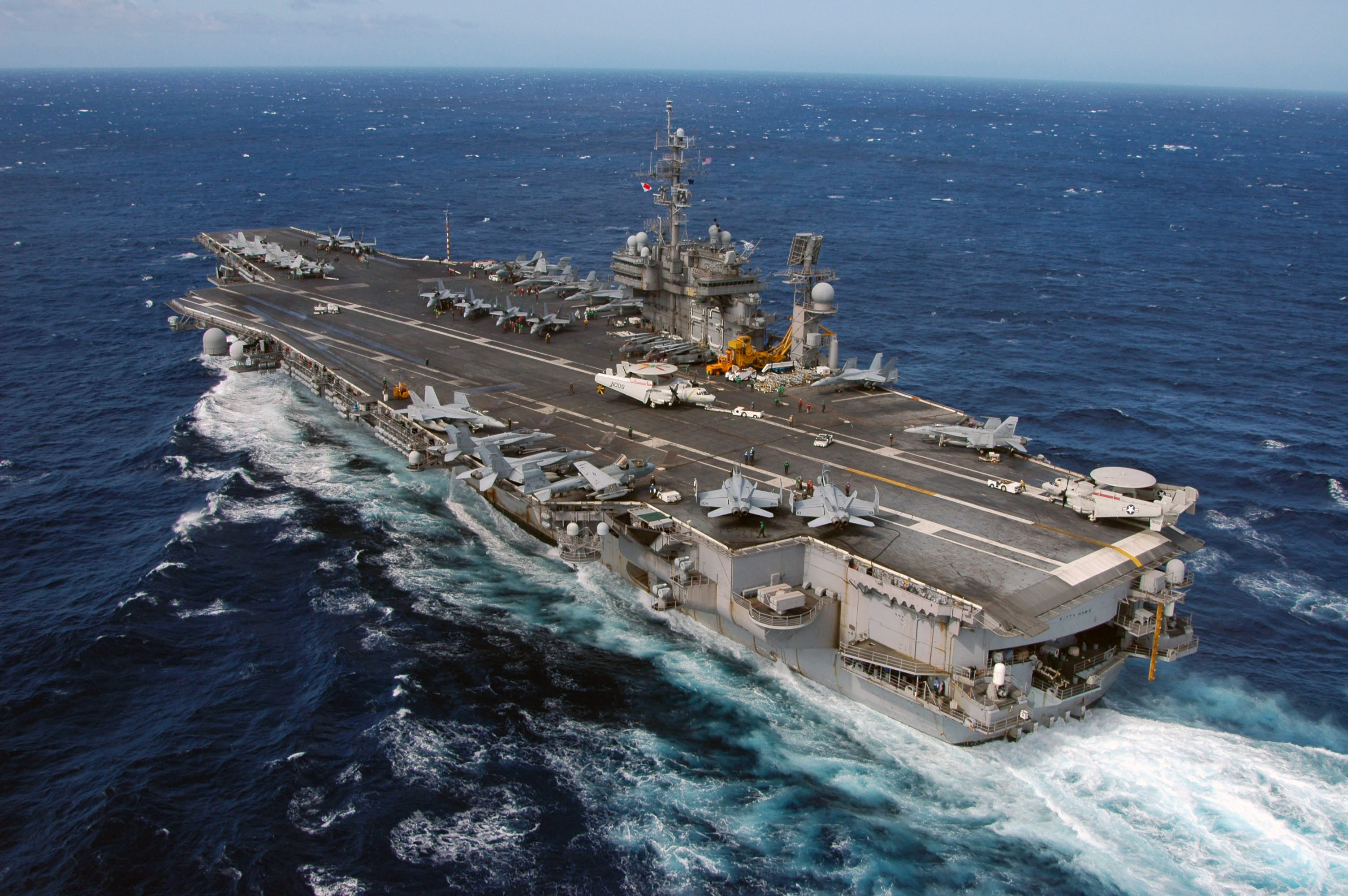 3008x2000 US Navy 060818 N 6106R 261 The Conventionally Powered Aircraft Carrier USS Kitty Hawk (CV 63) Prepares To Commence Cyclic Flight Operations While Operating Off The Coast Of