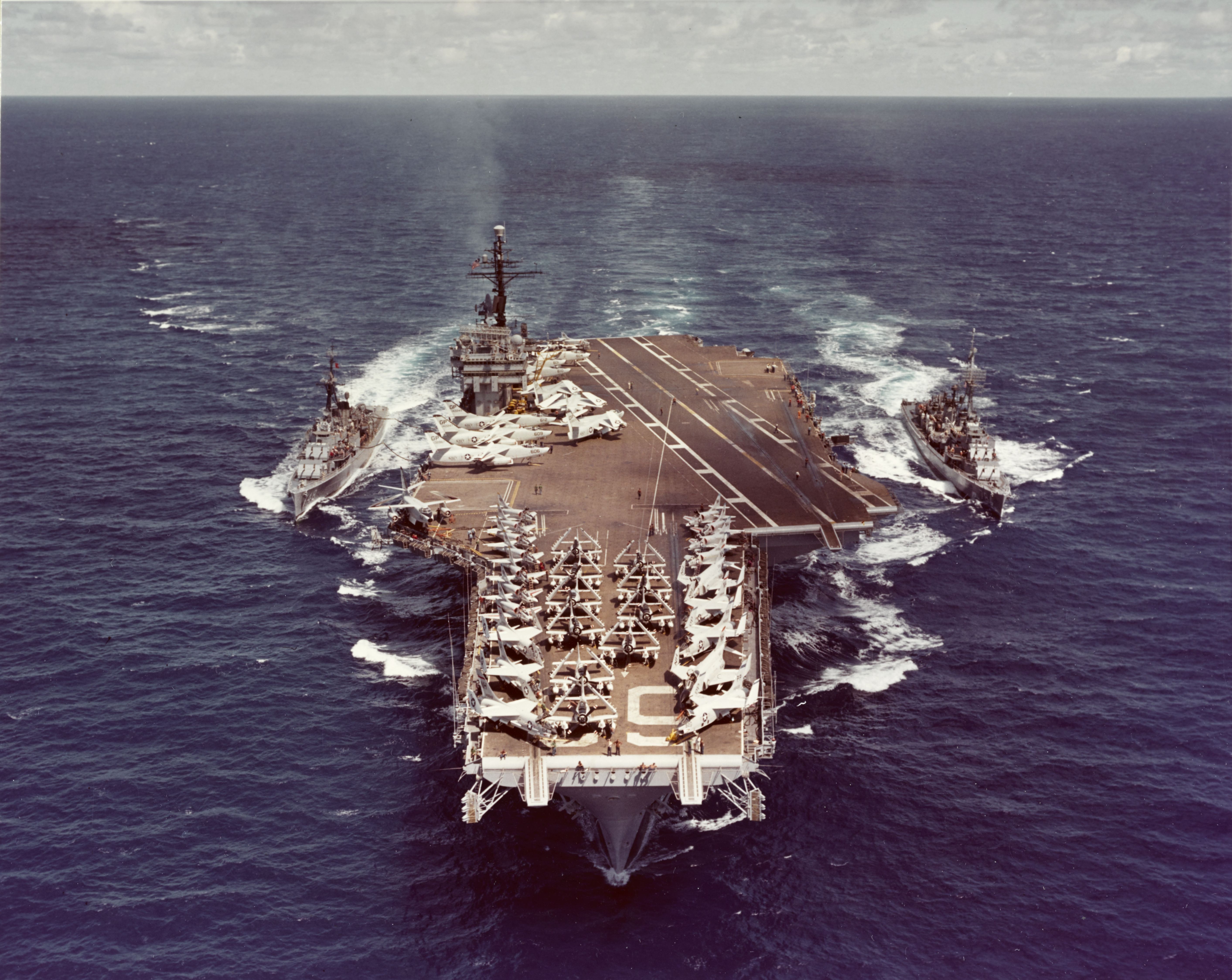 5651x4497 USS Kitty Hawk (CVA 63) Refueling USS McKean (DDR 784) And USS Harry E. Hubbard (DD 748) In