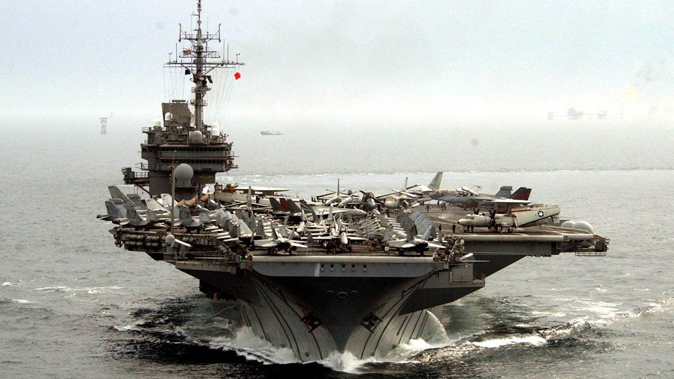 1383x778 Kitty Hawk: US aircraft carrier, site of a 1972 race riot at sea, on way to scrapyard