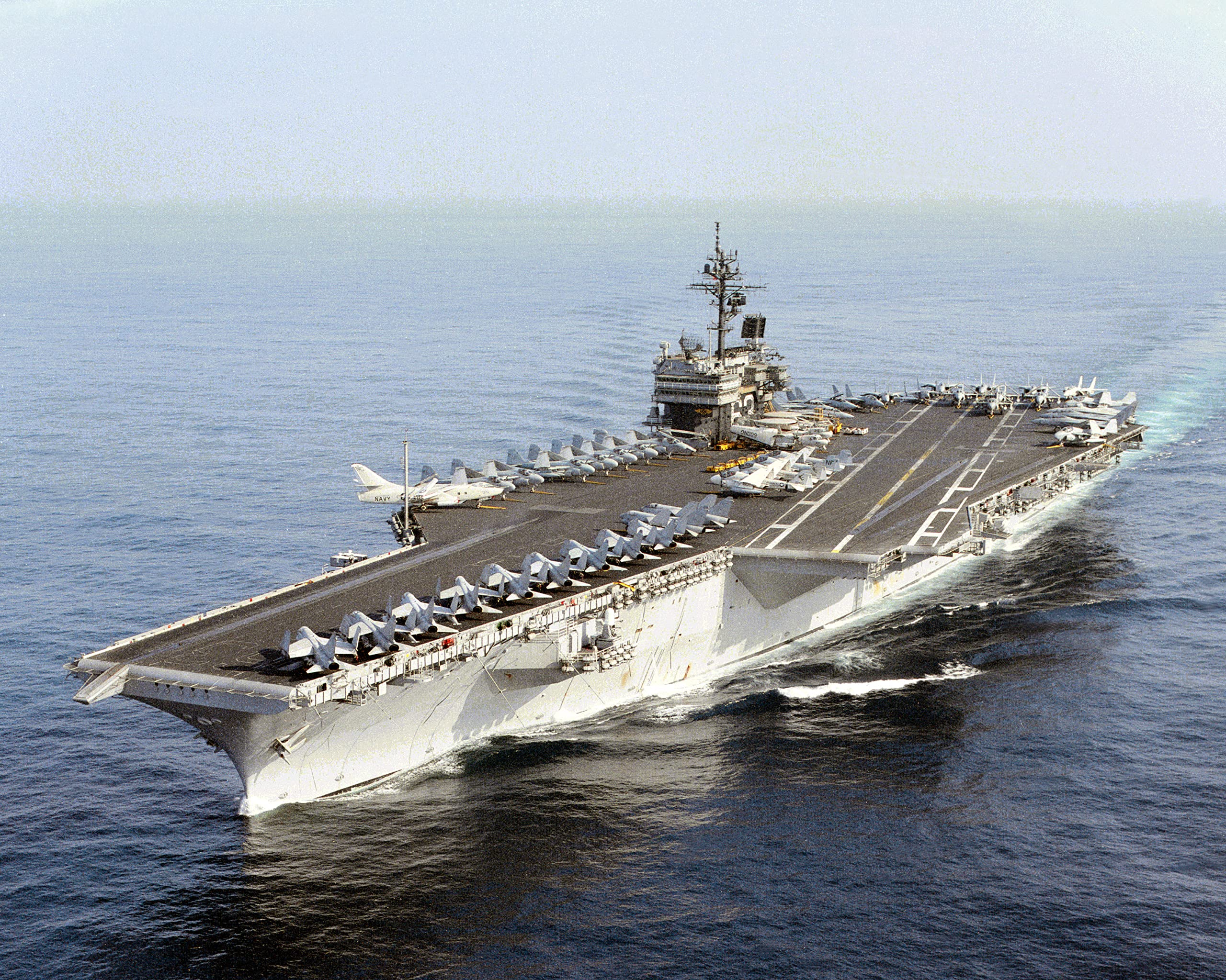 2560x2048 Home Comforts An Aerial Port Bow View Of The Aircraft Carrier USS KITTY HAWK (CV 63) Underway_1 12 Inch By 18 Inch Laminated Poster Colors And Vivid Imagery : Arts, Crafts