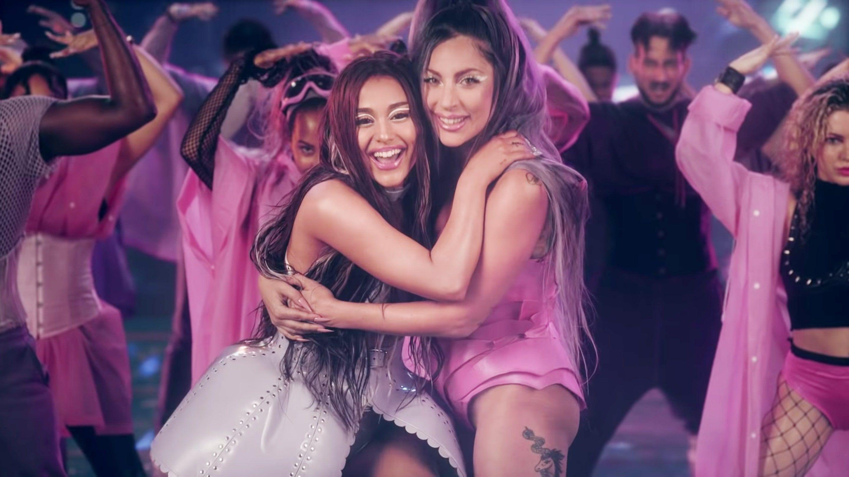 2880x1620 Lady Gaga and Ariana Grande's “Rain On Me” Video Is a Bit of Pre