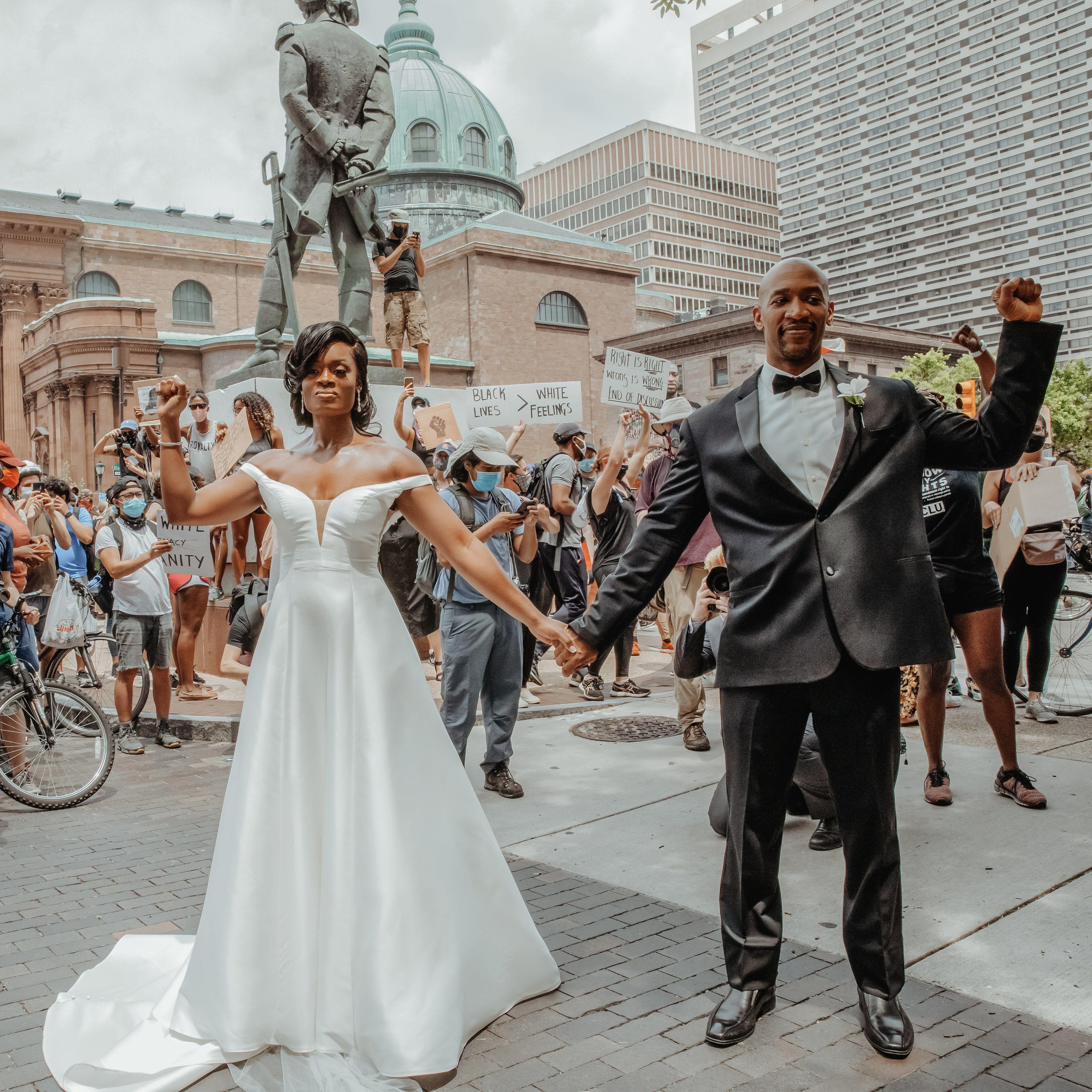 4480x4480 This Couple Got Married Alongside a Black Lives Matter Protest