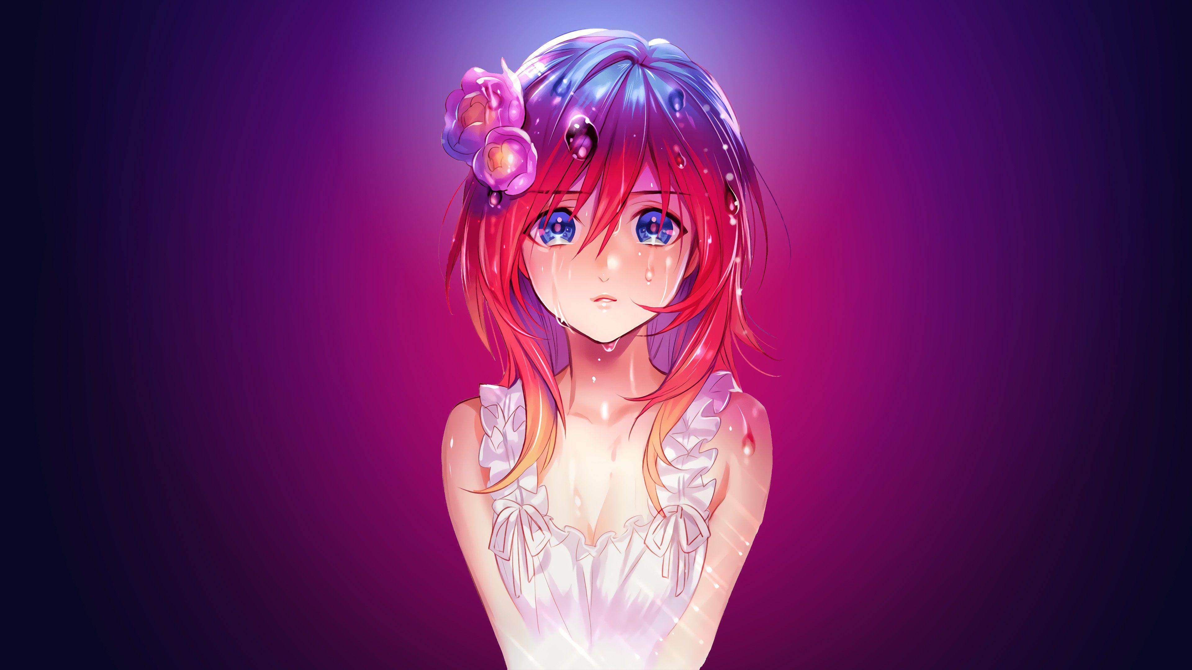 3840x2160 Red Hair Anime Wallpaper