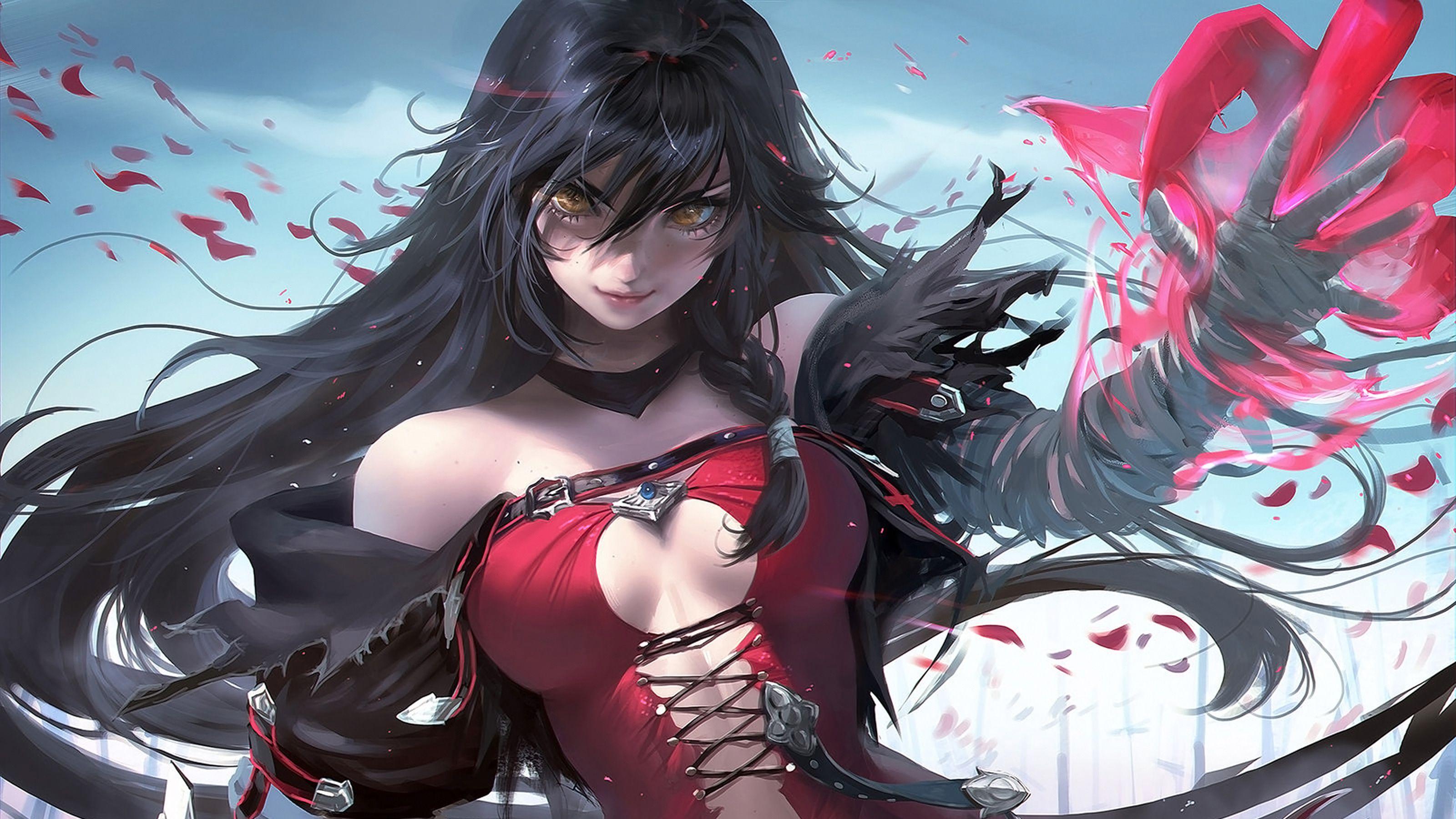 3200x1800 HDR Anime Girl Background