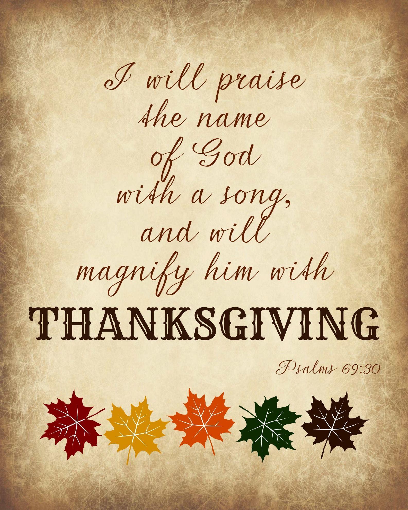 Happy Thanksgiving Bible Verse Images - Printable Template Calendar