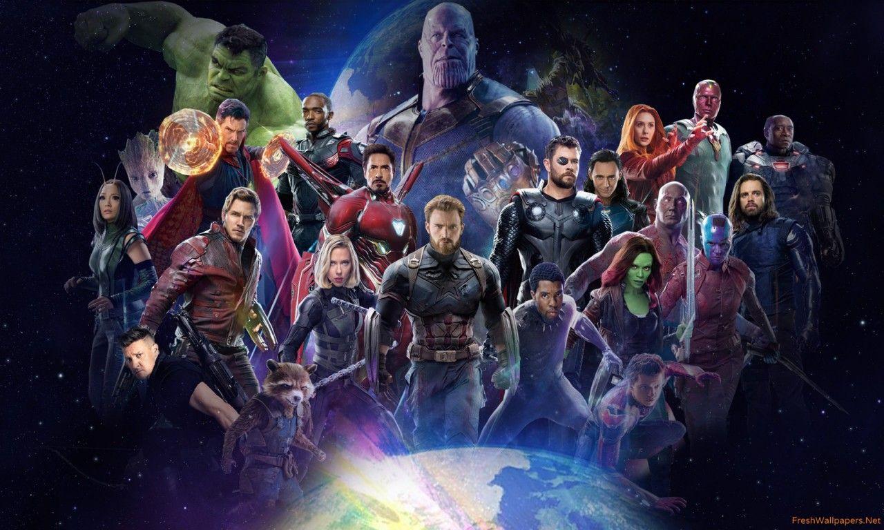 1280x768 Avengers Infinity War 2018 All Characters Poster wallpaper