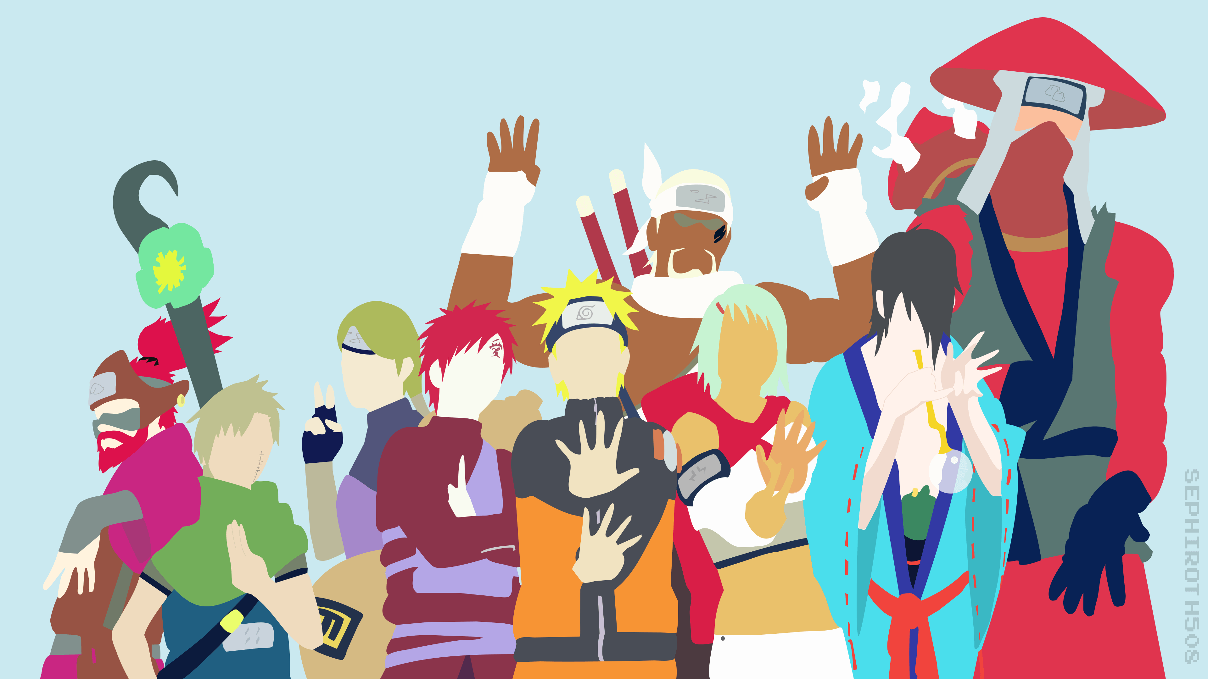 3840x2160 Jinchuuriki. Naruto Shippuden. Minimalist Wallpaper (4K)