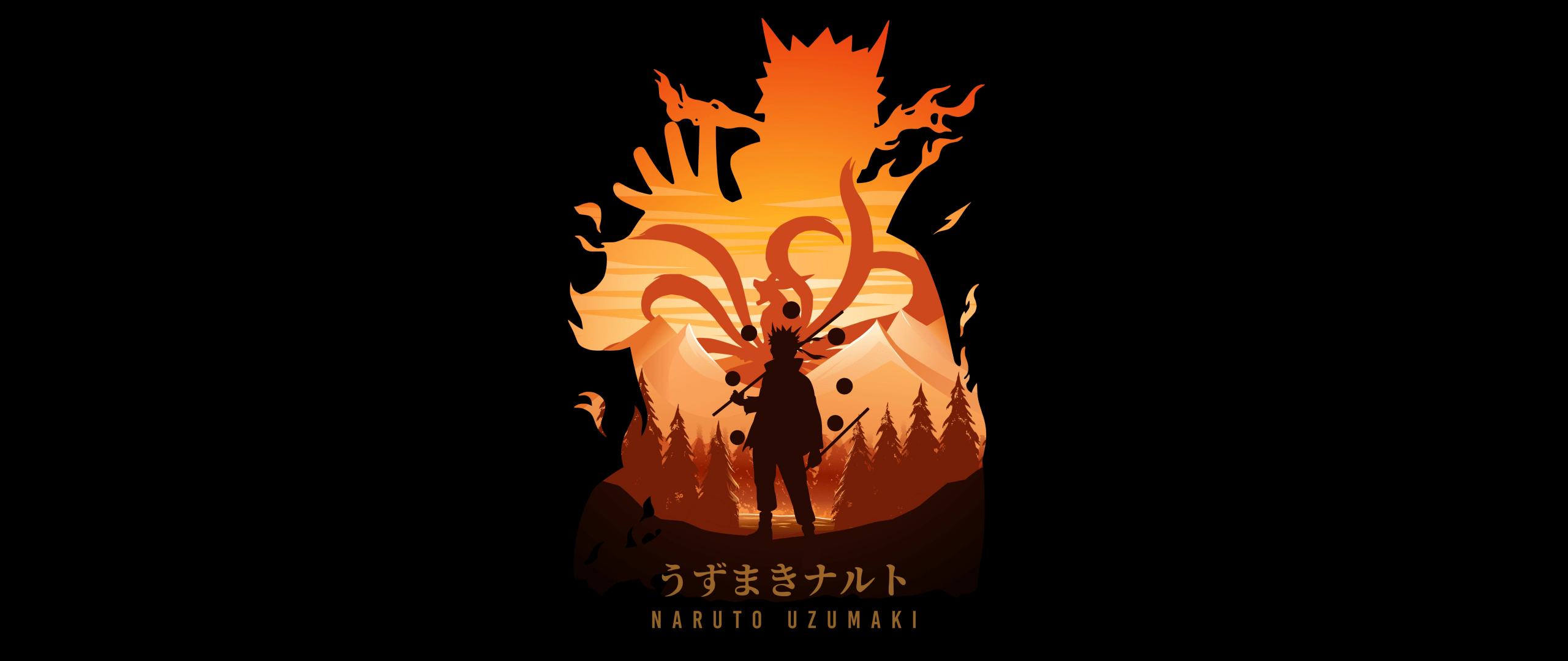 2560x1080 Naruto Uzumaki Wallpaper 4K, AMOLED, Black background