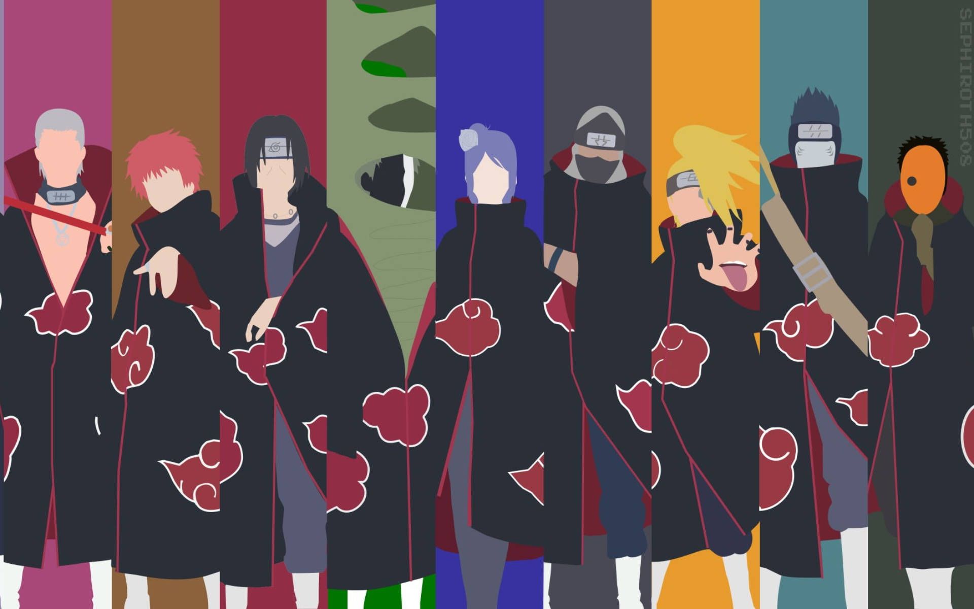 1920x1200 Minimalist Naruto Characters Akatsuki Wallpaper