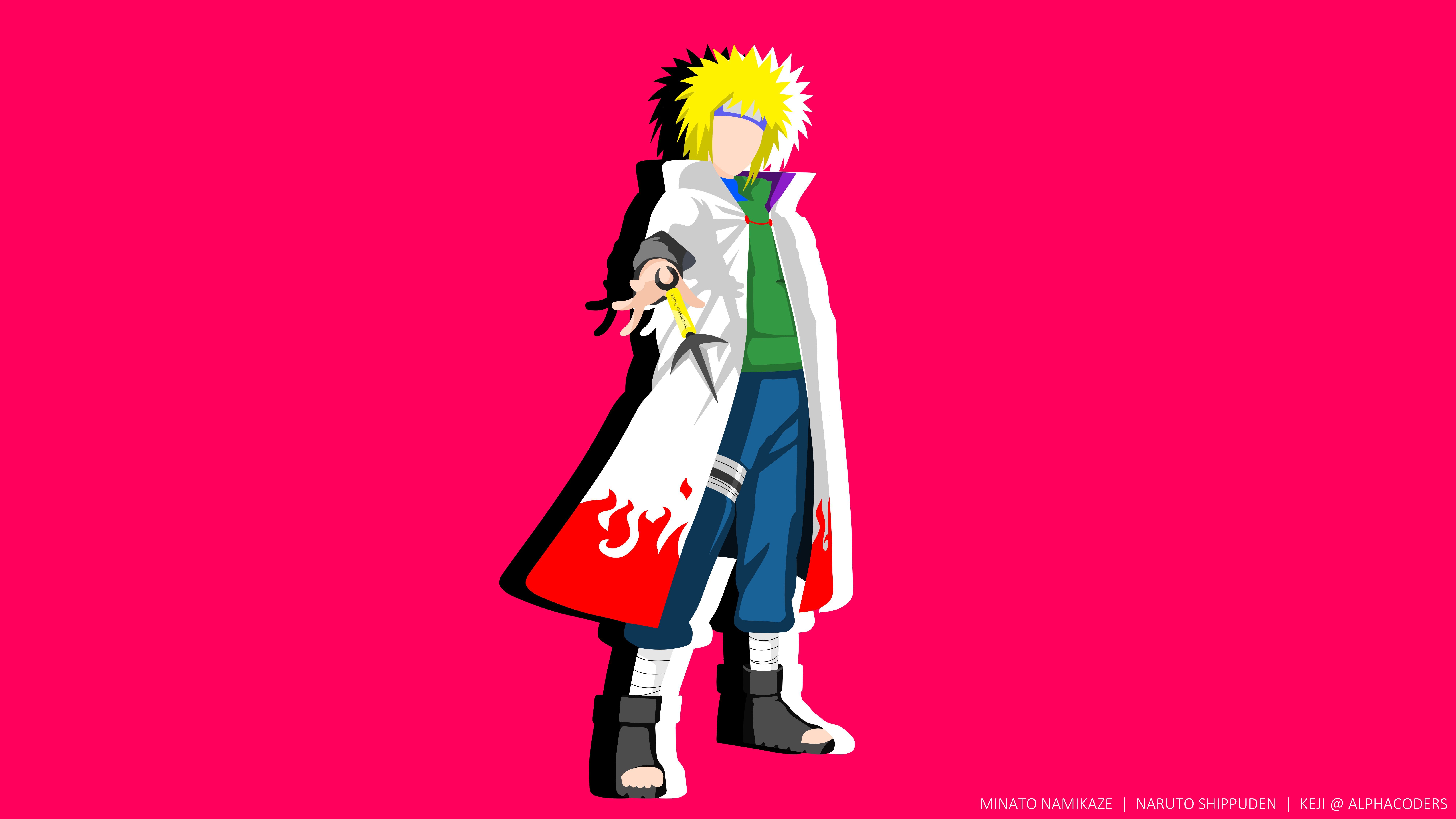 8000x4500 Desktop wallpaper: Minato Namikaze, Minimalist, Anime, Naruto, Blonde 4K free download for PC. 441775