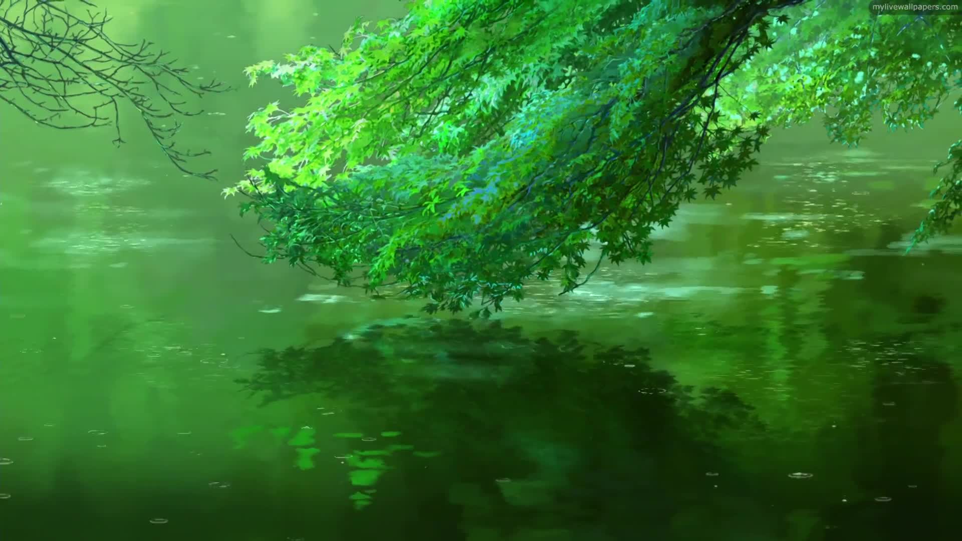 1920x1080 PC Anime Green Leaves Live Wallpaper