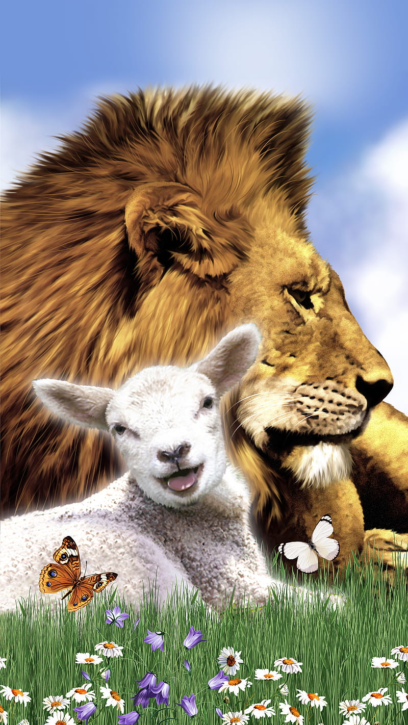 800x1422 The Lion and the Lamb, Fenrir, HD phone wallpaper