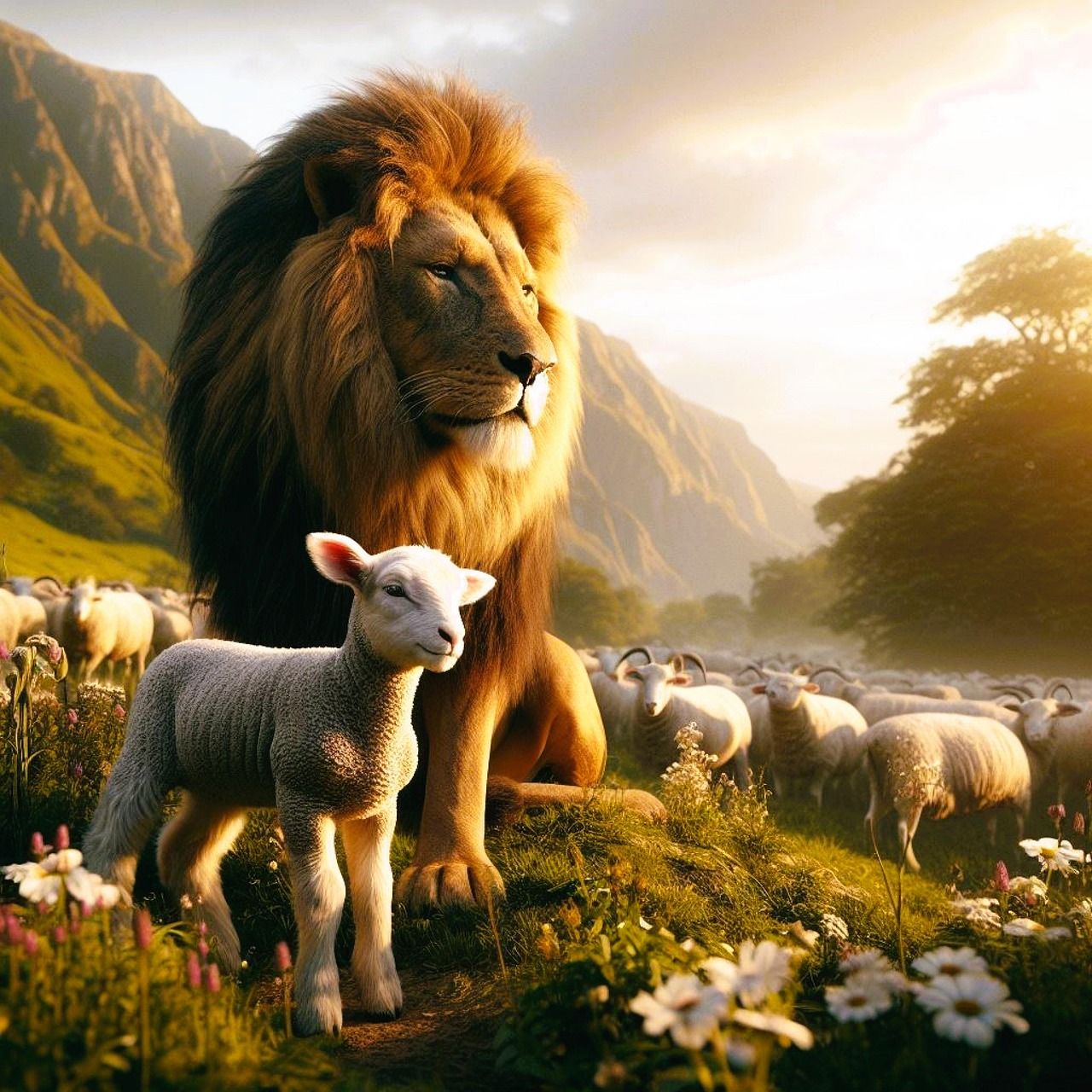 1280x1280 Free Lion Lamb & Lamb Image