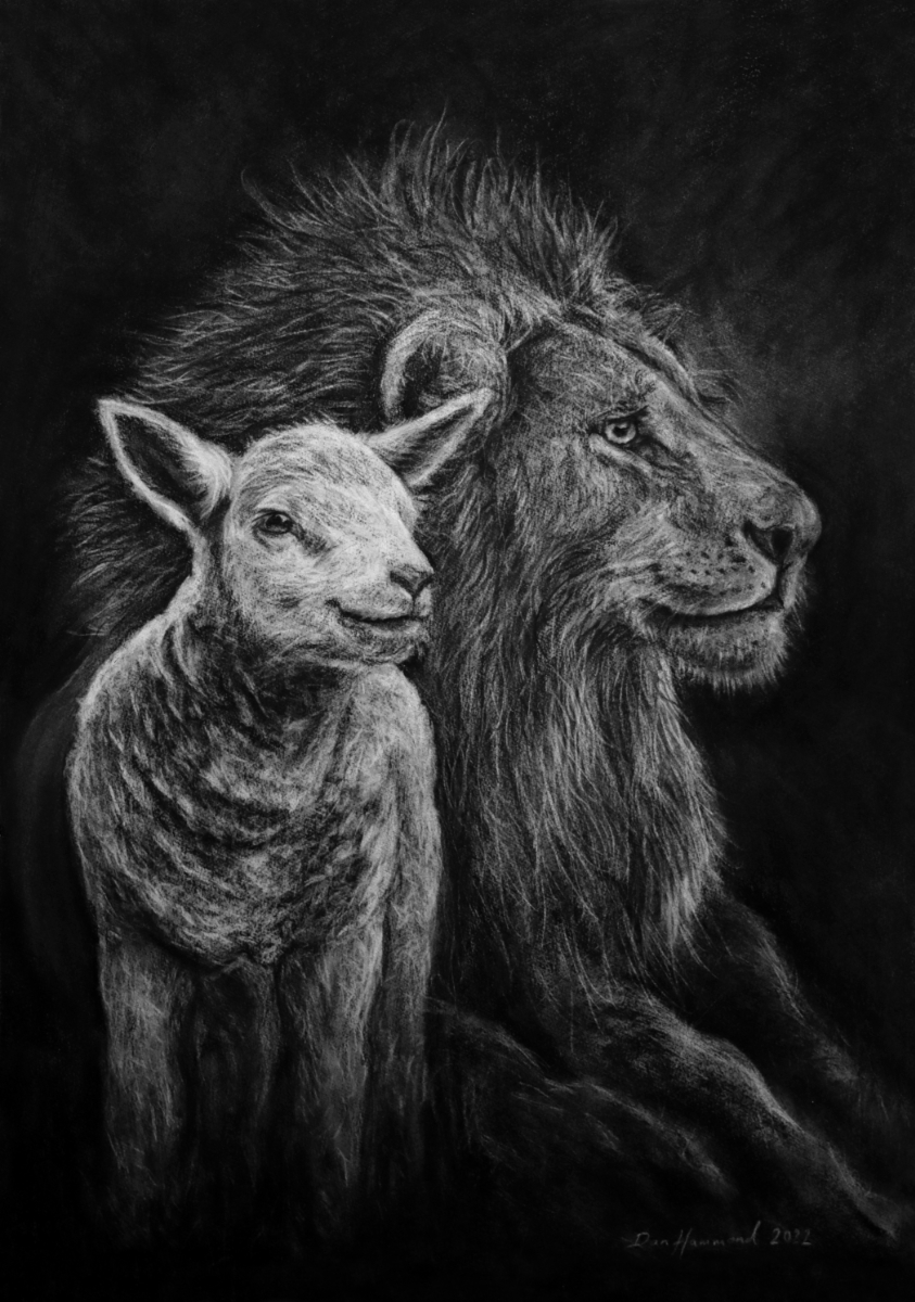 843x1200 Lion & Lamb
