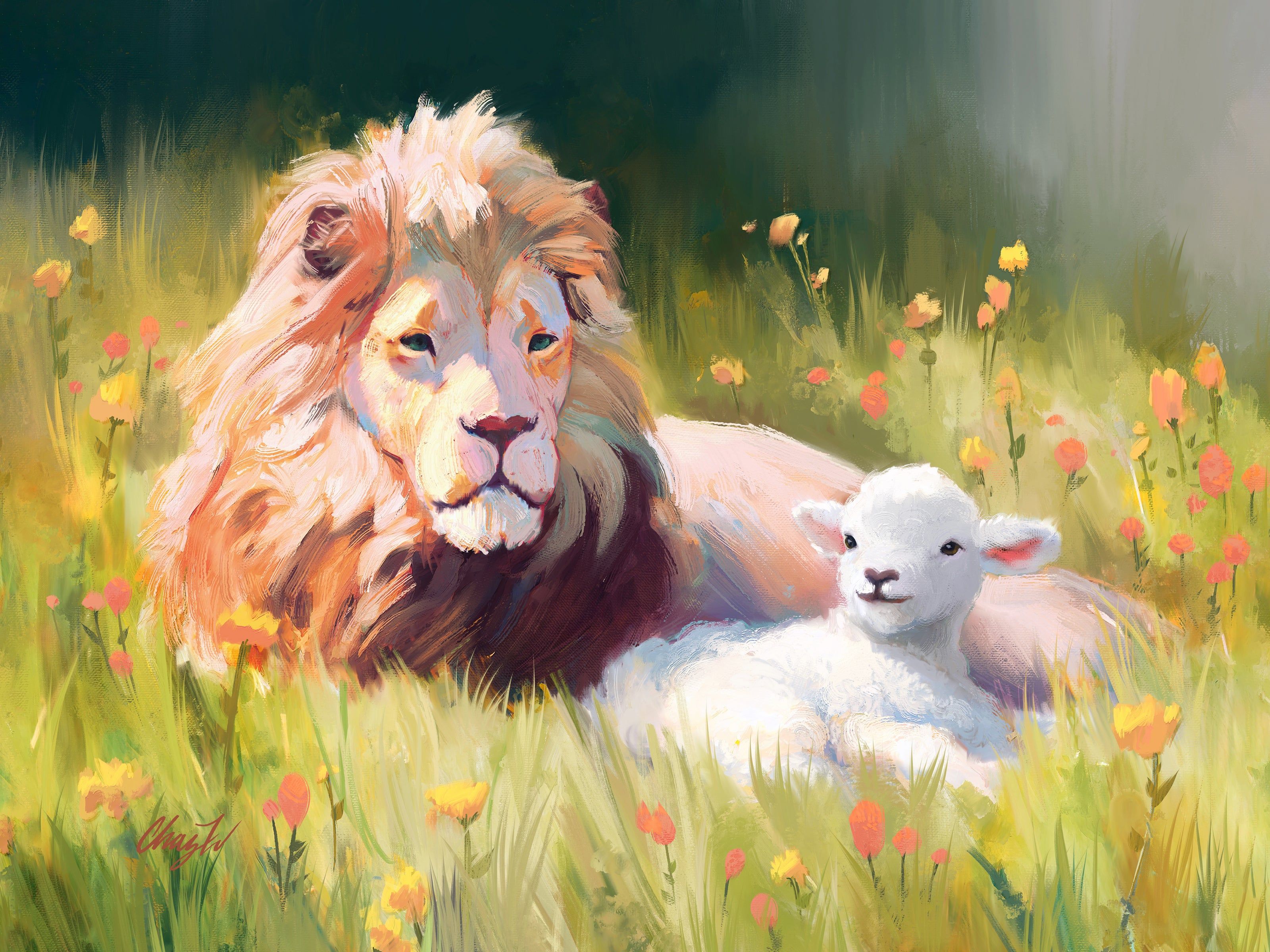 3200x2400 The Lion and the Lamb