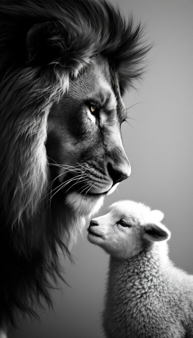 768x1344 Free Strength Meets Innocence Image, Lamb, Peace