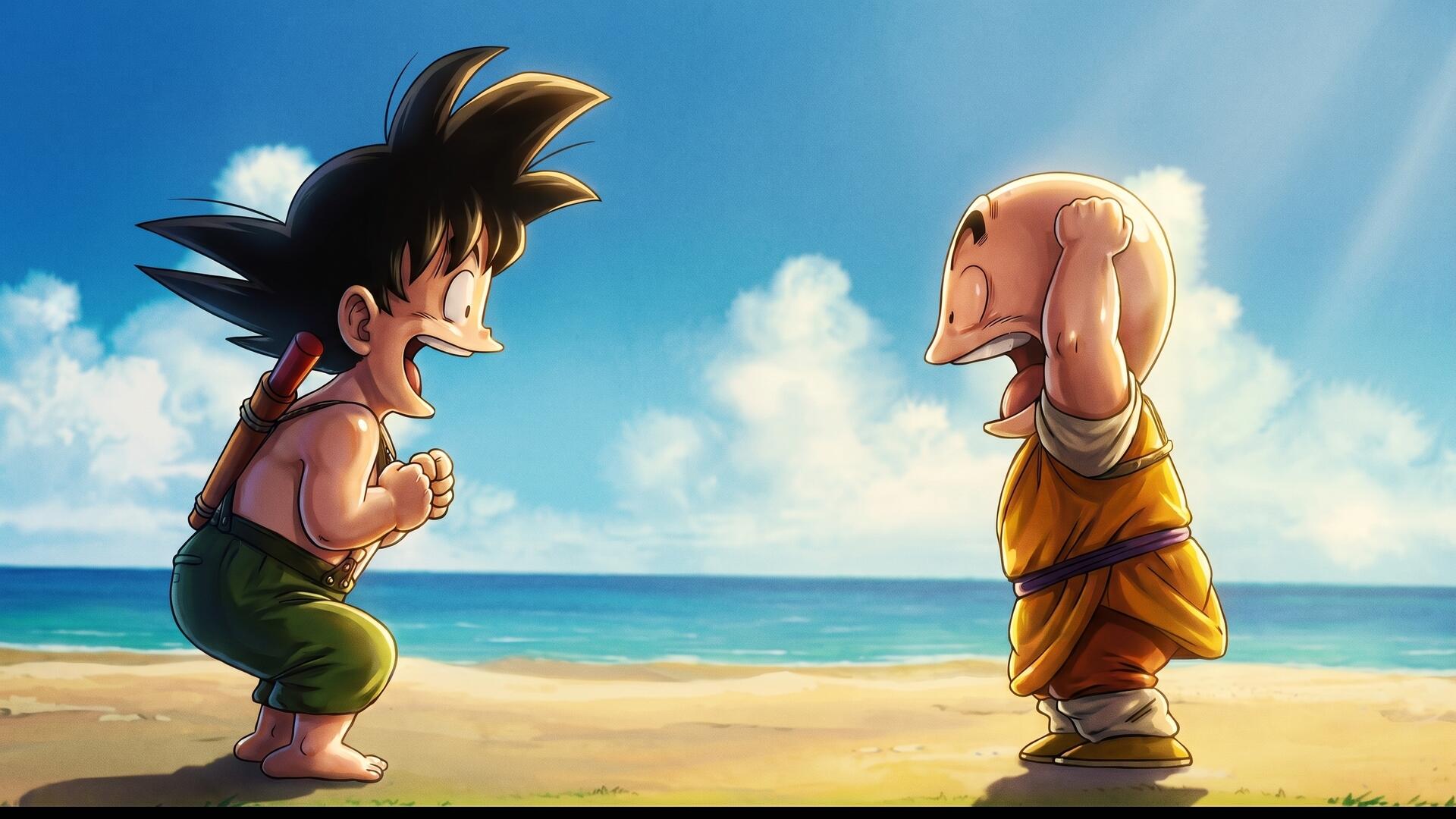 1920x1080 Dragon Ball HD: Kid Goku & Krillin