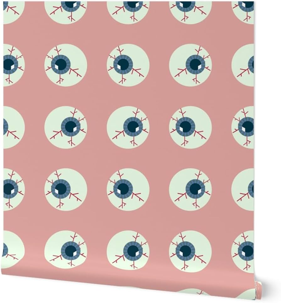 894x967 Removable Wallpaper 12ft X 2ft Eye Anatomy Ophthalmology Optometrist Halloween Horror Pink Beige Blue Custom Pre Pasted Wallpaper