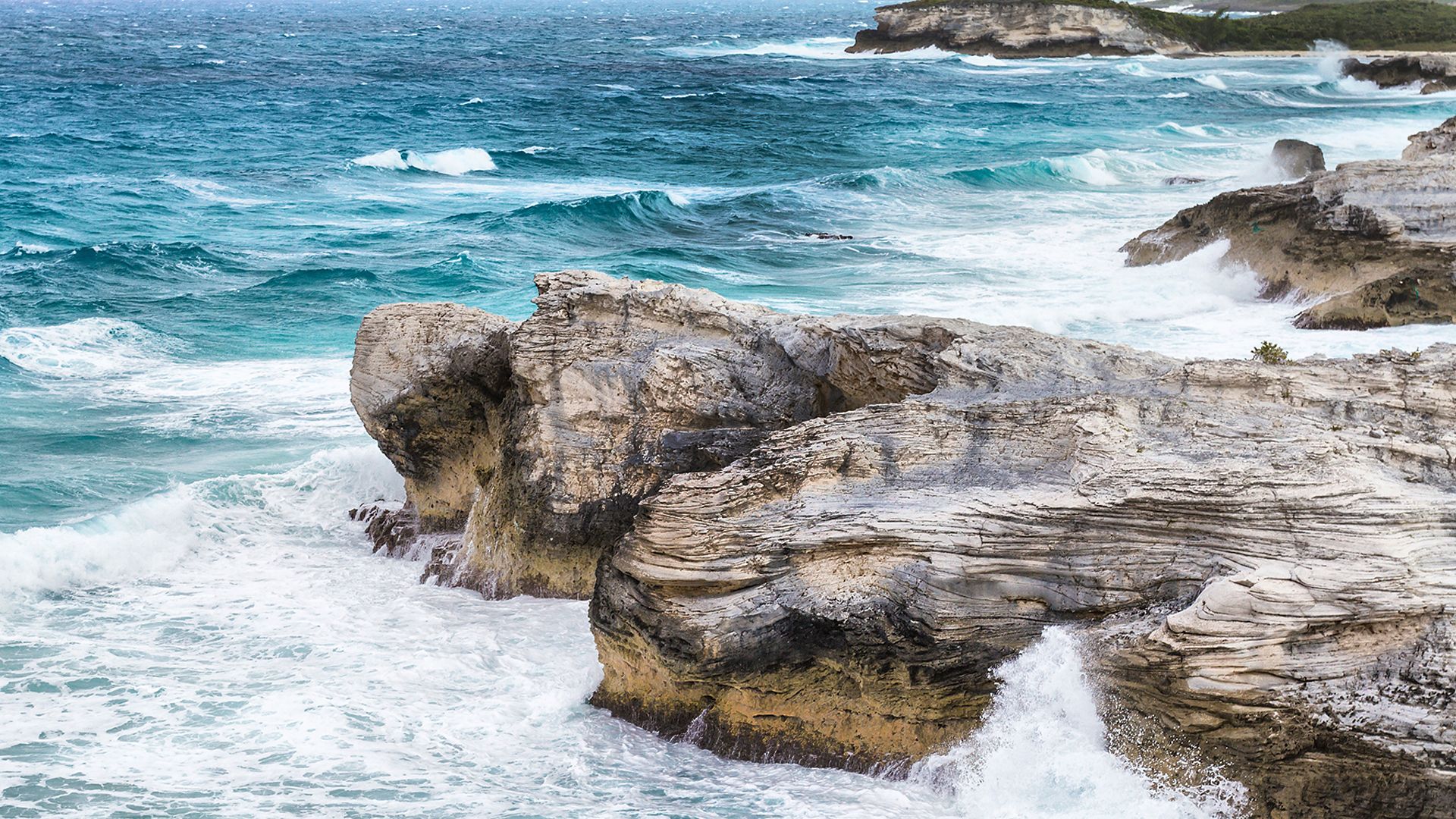 1920x1080 Caribbean landscape in winter time, Atlantic coastline, Exuma, Bahamas. Windows Spotlight Image