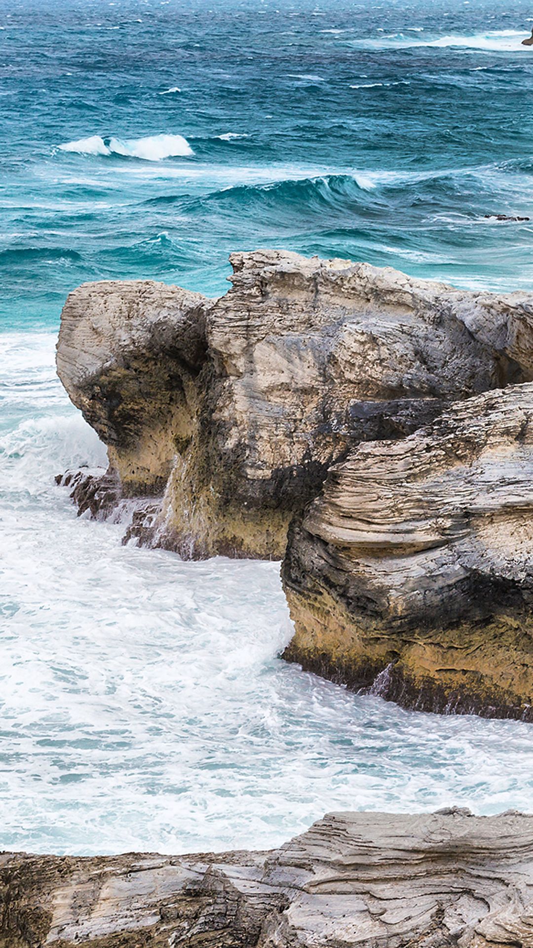 1080x1920 Caribbean landscape in winter time, Atlantic coastline, Exuma, Bahamas. Windows Spotlight Image