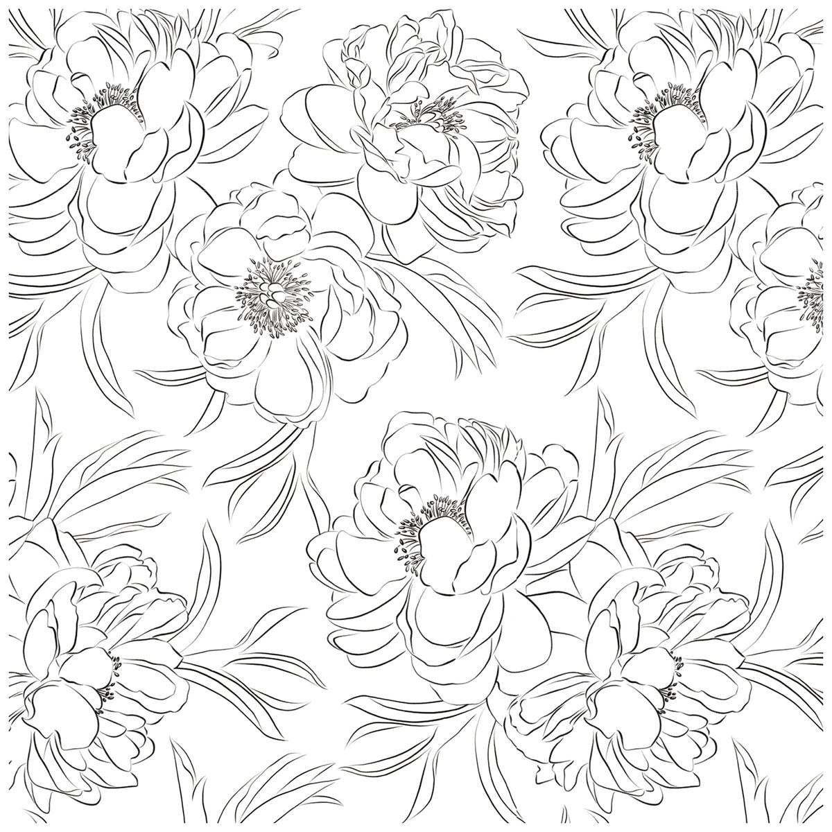 1200x1200 Hand Drawn Floral Wallpaper