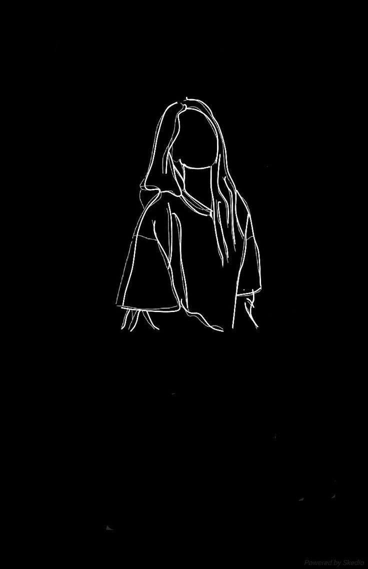 736x1136 White line drawings on black background. Sister icon instagram highlight black, White outline black background, Wallpaper hitam