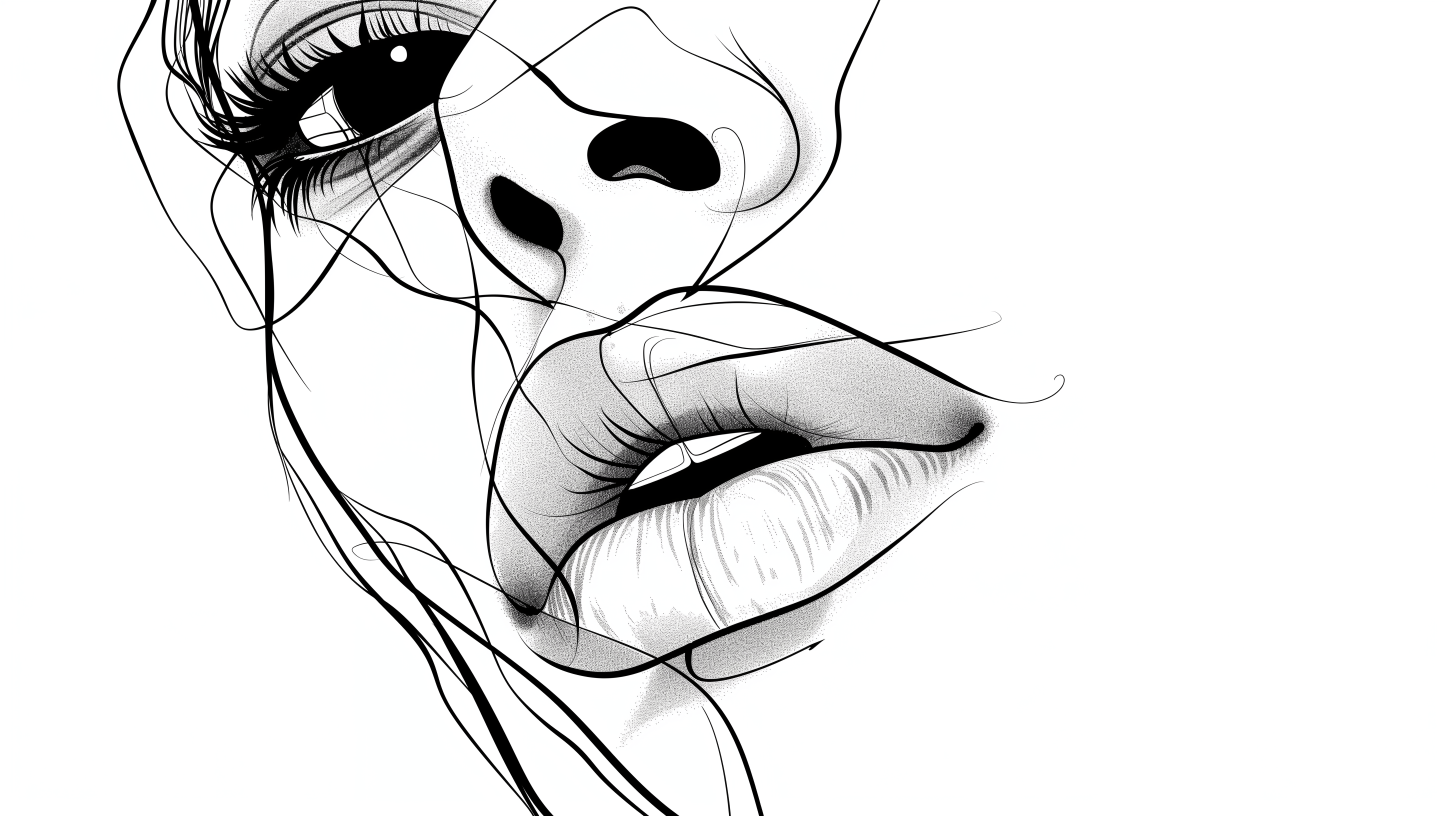 2912x1632 Line Art Mural Wallpaper