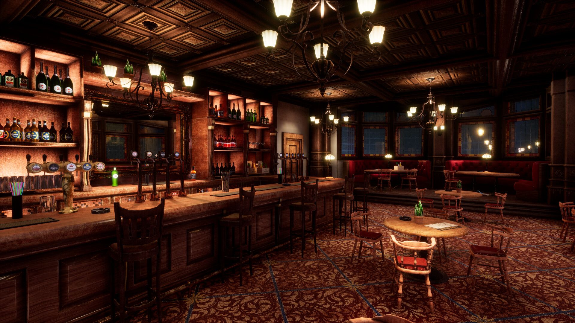 1920x1080 Vintage Pub Scene