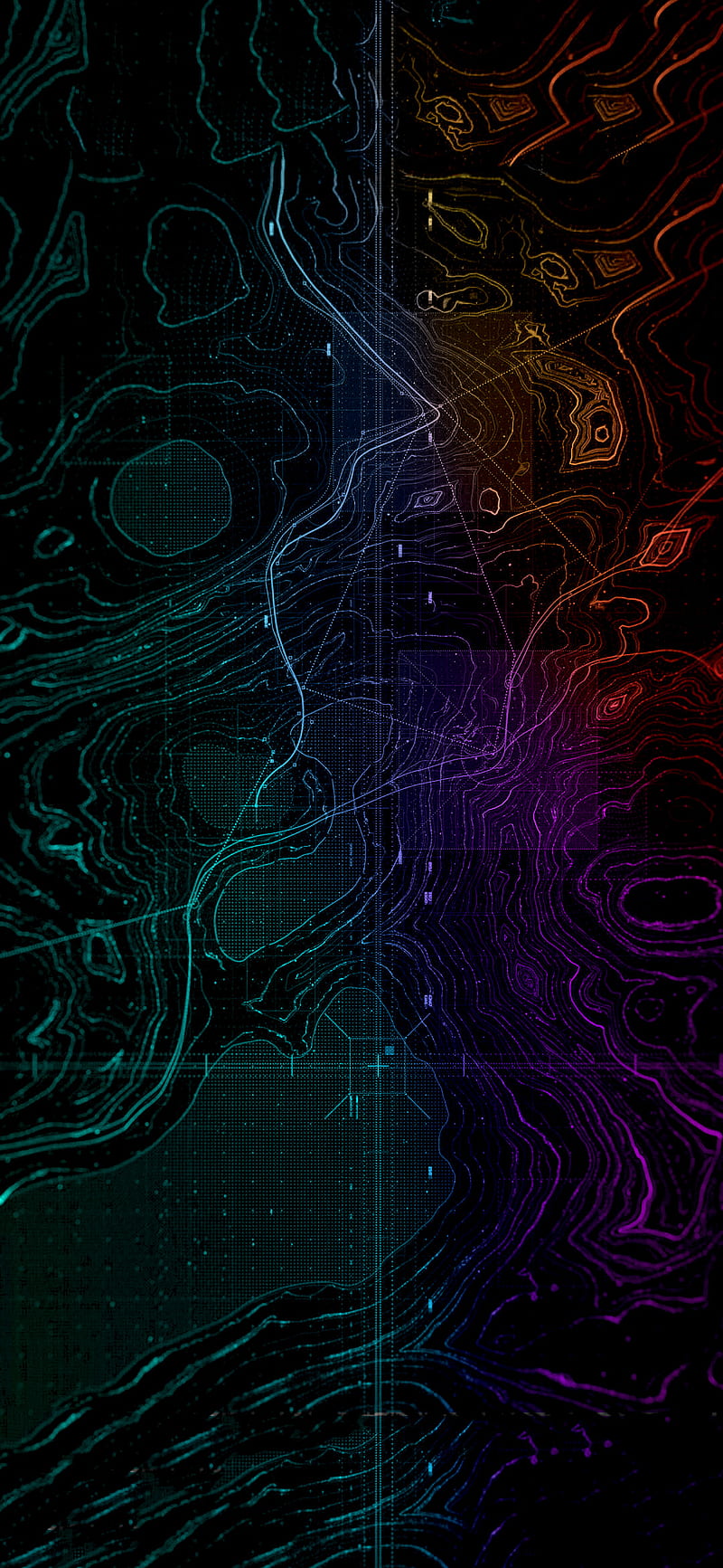 800x1733 Topography, background, blue, HD phone wallpaper