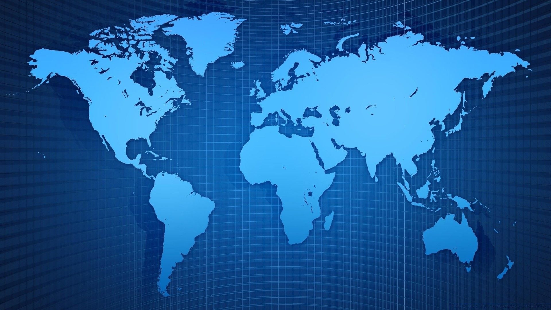 1920x1080 Dark Blue World Map In