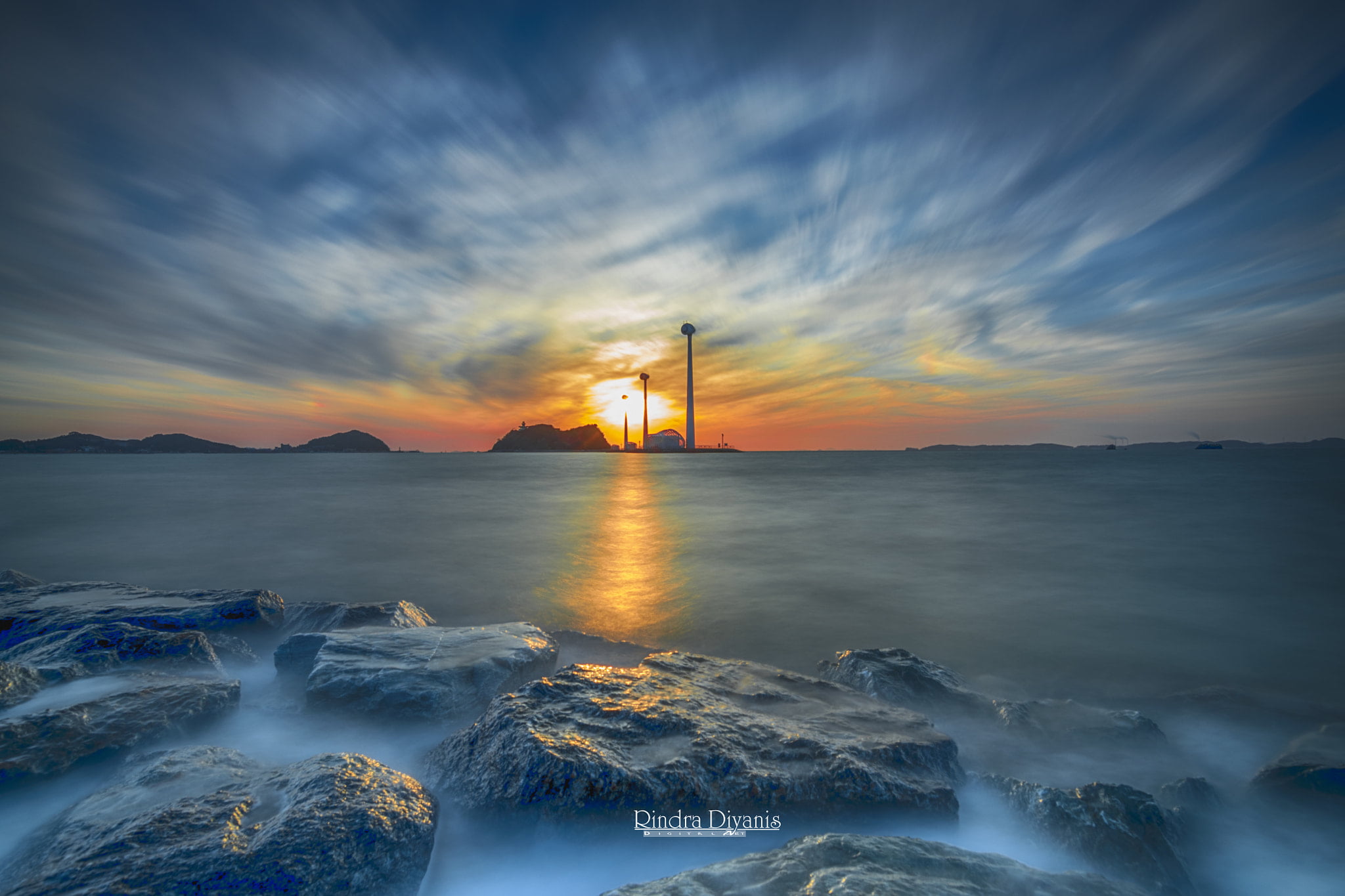2048x1365 Rocks beside body of water wallpaper, South Korea, sky, sea, water HD wallpaper