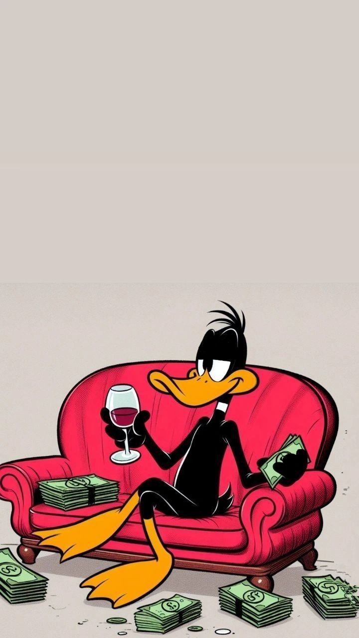 720x1280 Cartoons with money. Daffy duck holding money, Cool wallpaper cartoon, Cute cartoon wallpaper