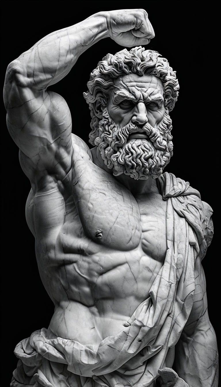 768x1344 Ultra Muscular Greco Roman Statue Of Strength And Divinity Mobile Wallpaper