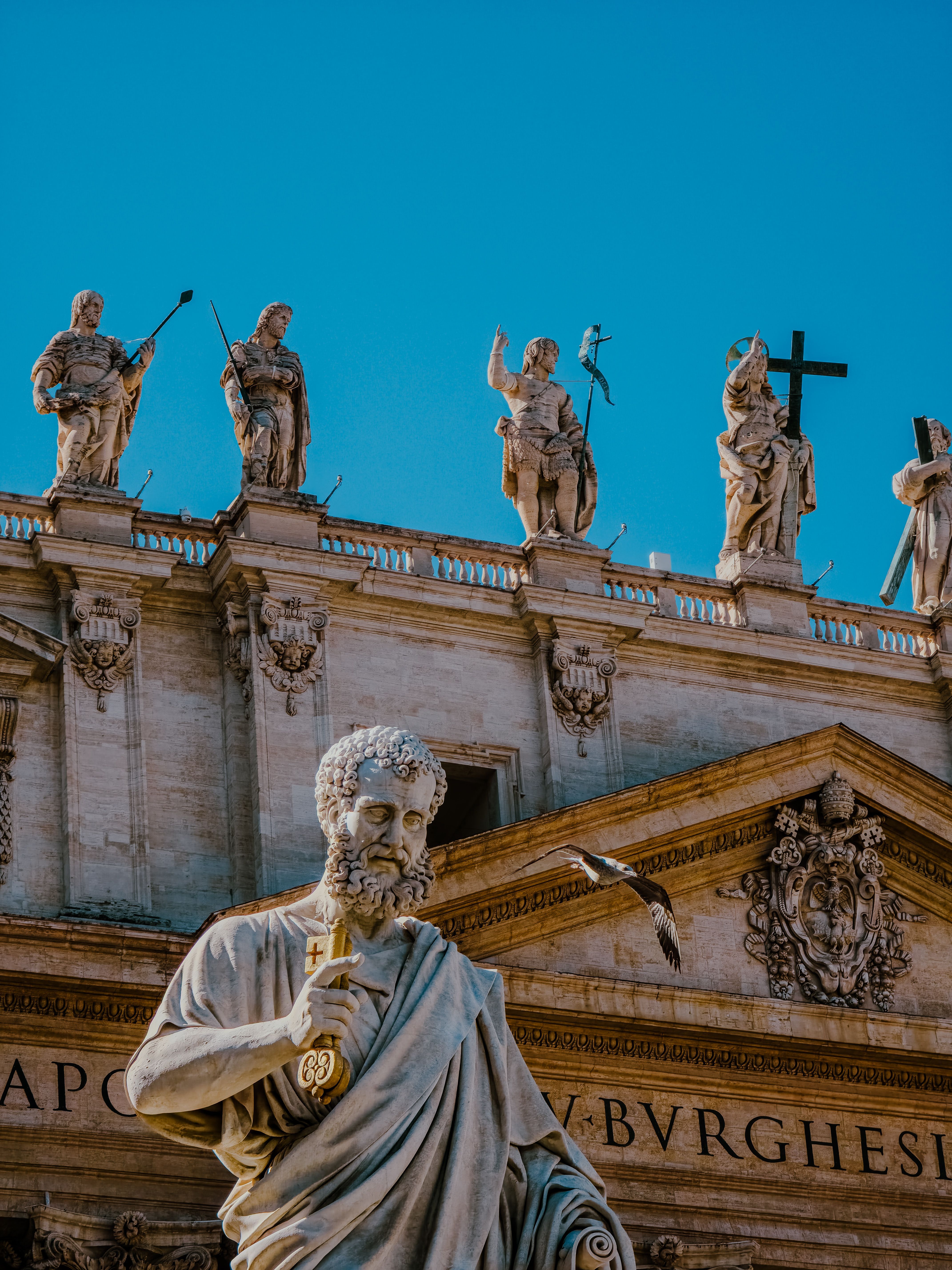 4284x5712 Statue Detail of St. Peter's Basilica, Vatican · Free