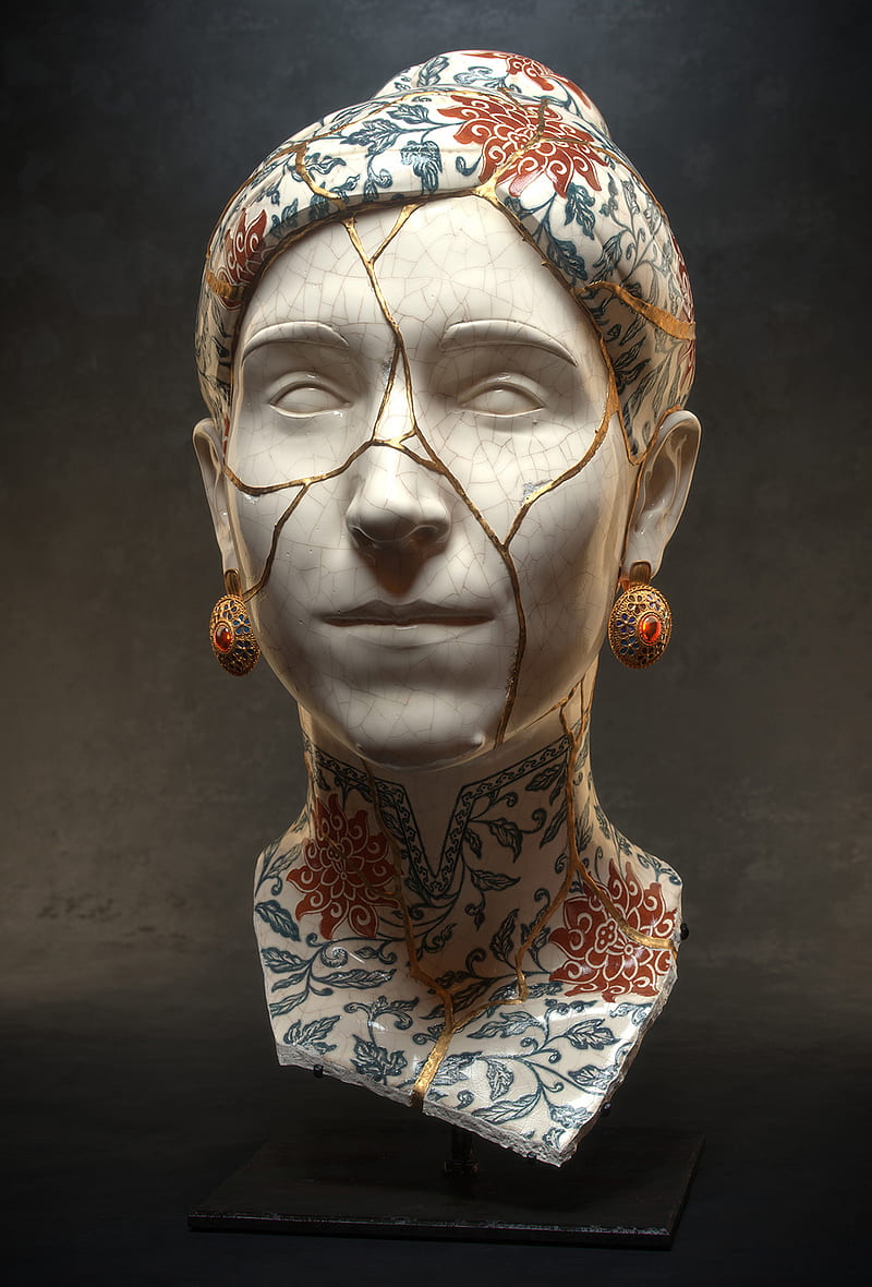 800x1180 Statue Head, art, gothic, greek, old, porcelain, roman, HD phone wallpaper