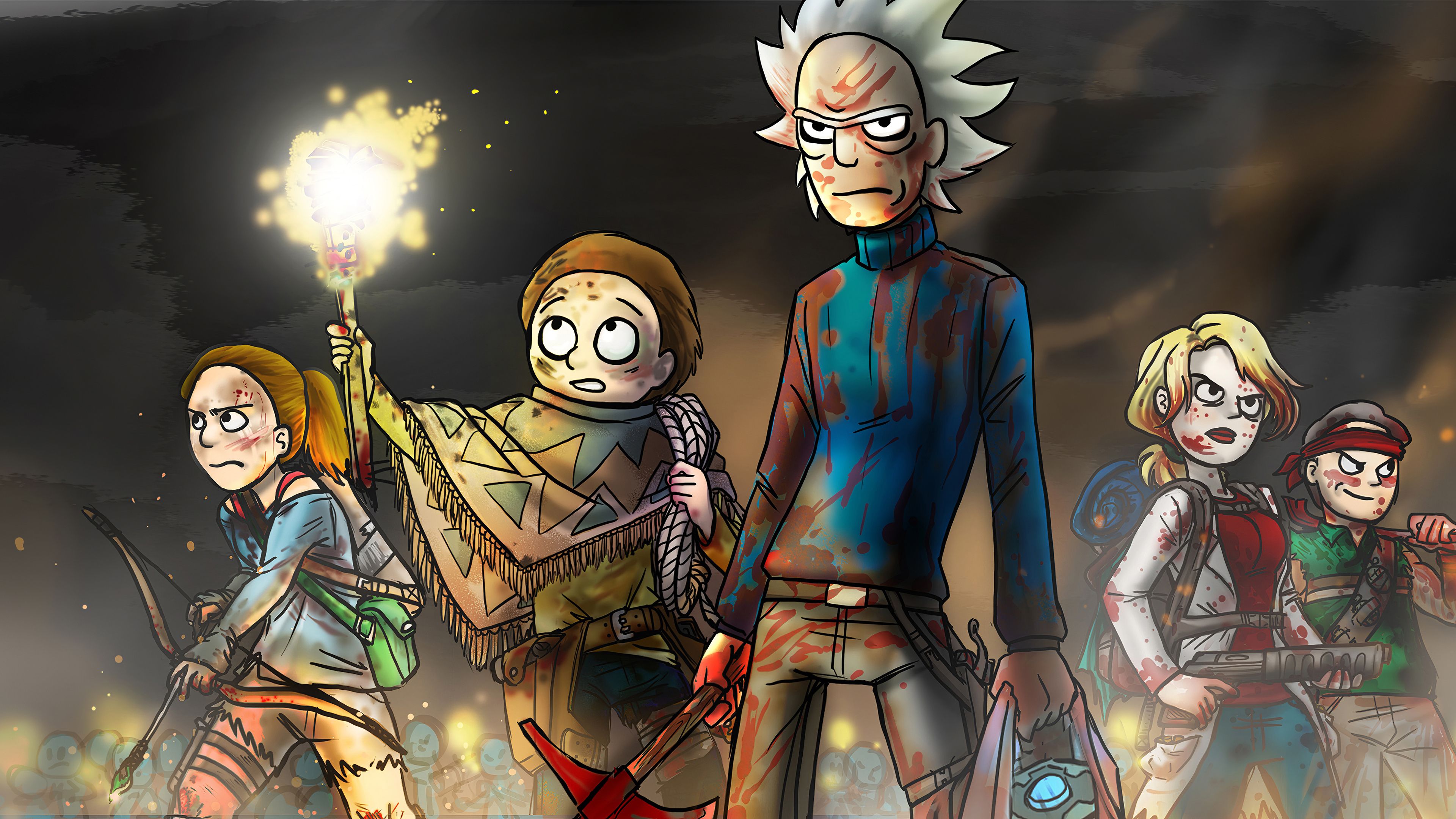 3840x2160 TV Show Beth Smith Jerry Smith Morty Smith Rick Sanchez Rick and Morty Summer Smith 4K HD Movies Wallpaper