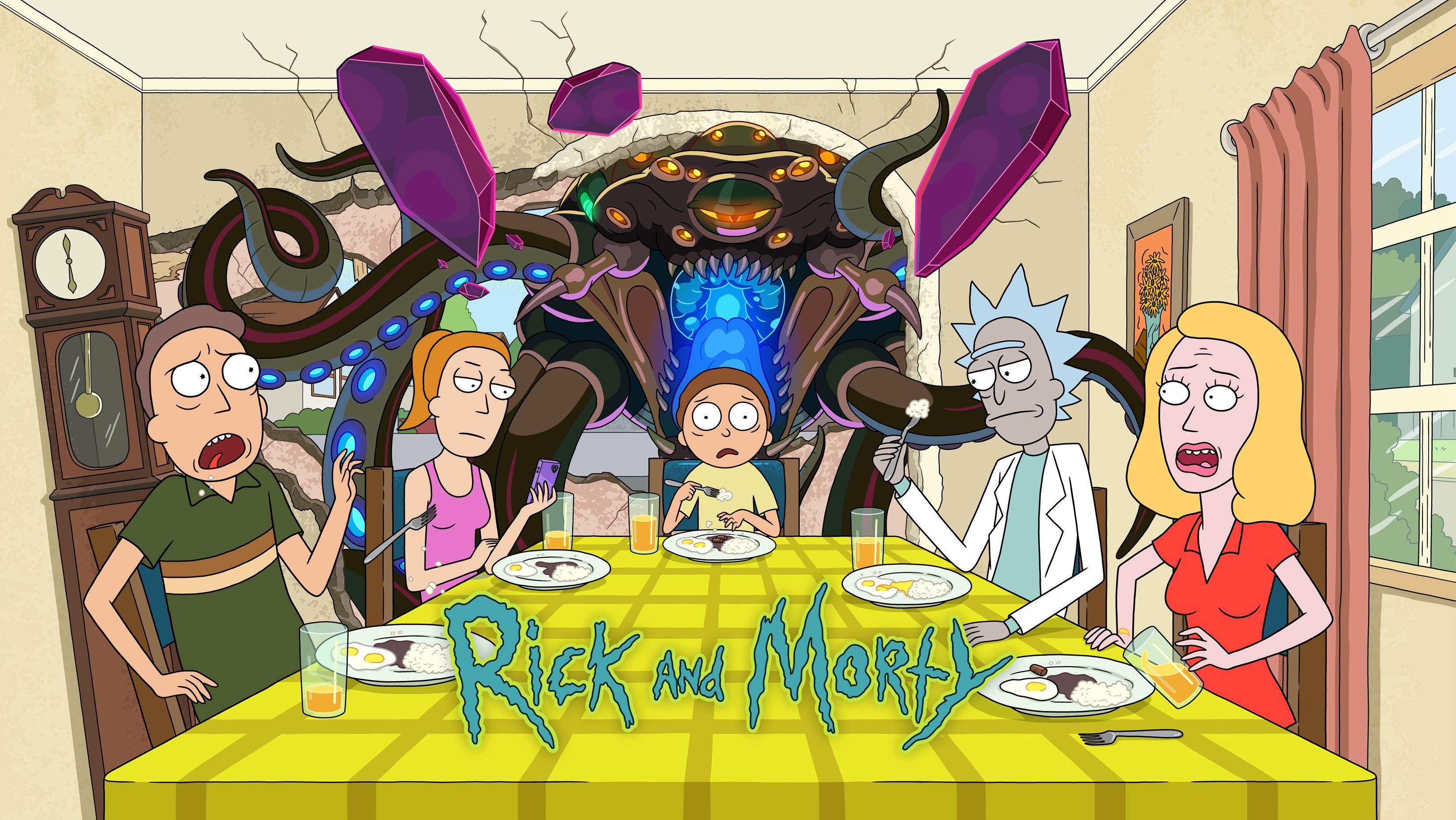 3300x1860 Desktop wallpaper: Rick And Morty, Tv Show, Beth Smith, Jerry Smith, Morty Smith, Rick Sanchez, Summer Smith 4K free download for PC. 1029074