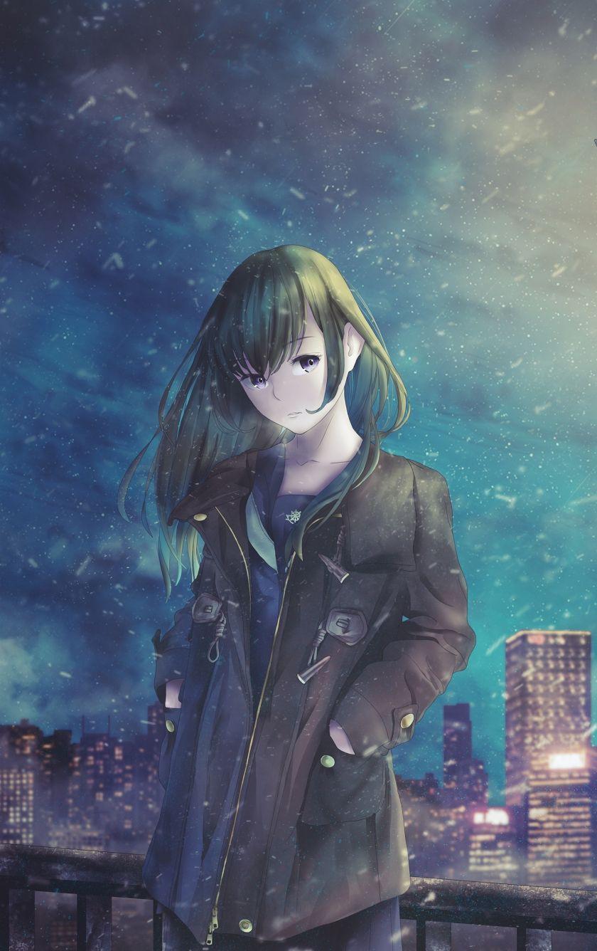 840x1336 Download 840x1336 wallpaper night out, original, cute, anime girl
