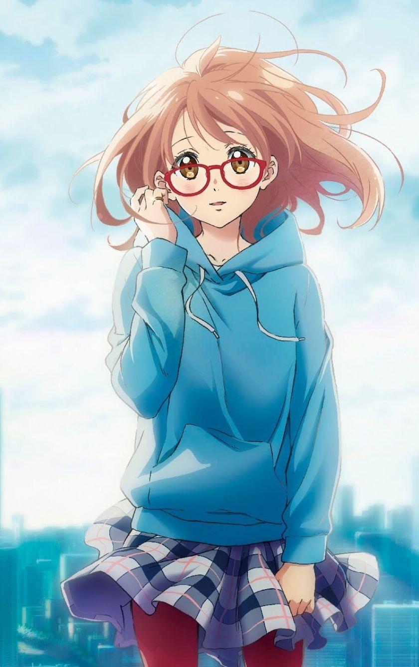 840x1336 Download 840x1336 wallpaper cute anime girl, glasses, mirai