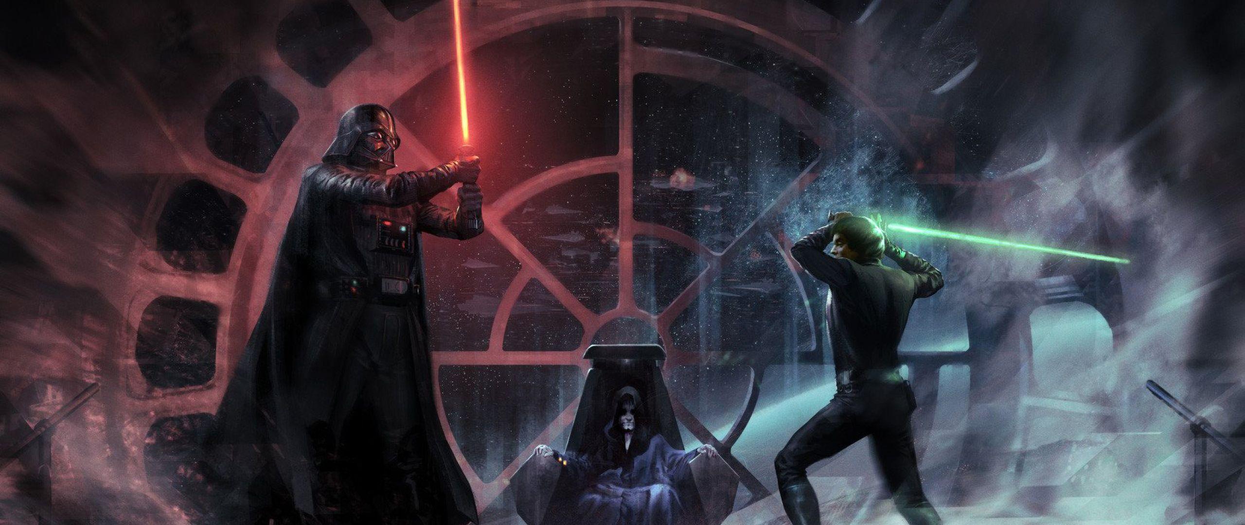 2560x1080 Luke Skywalker vs Darth Vader Emperor Palpatin 2560x1080