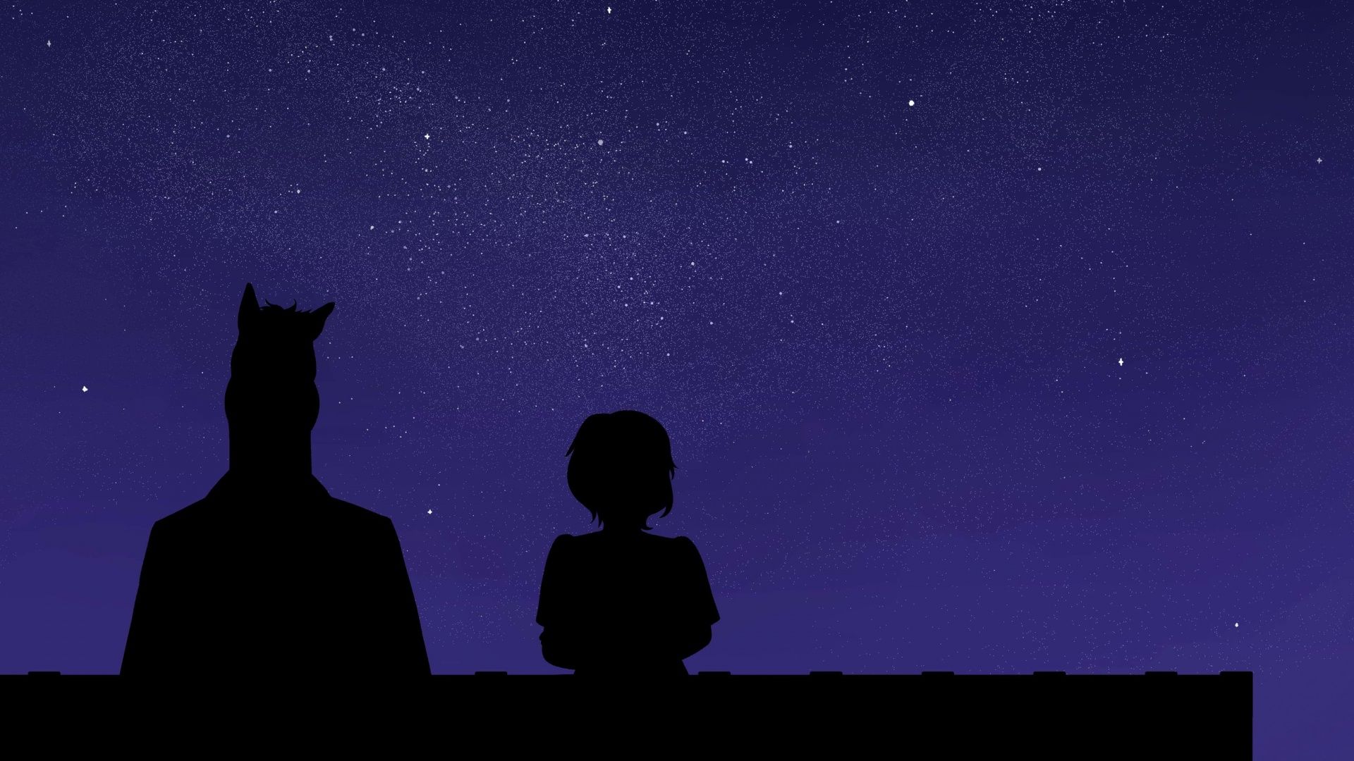 1920x1080 BoJack Horseman Wallpaper 4K, Diane Nguyen, Silhouette, Night