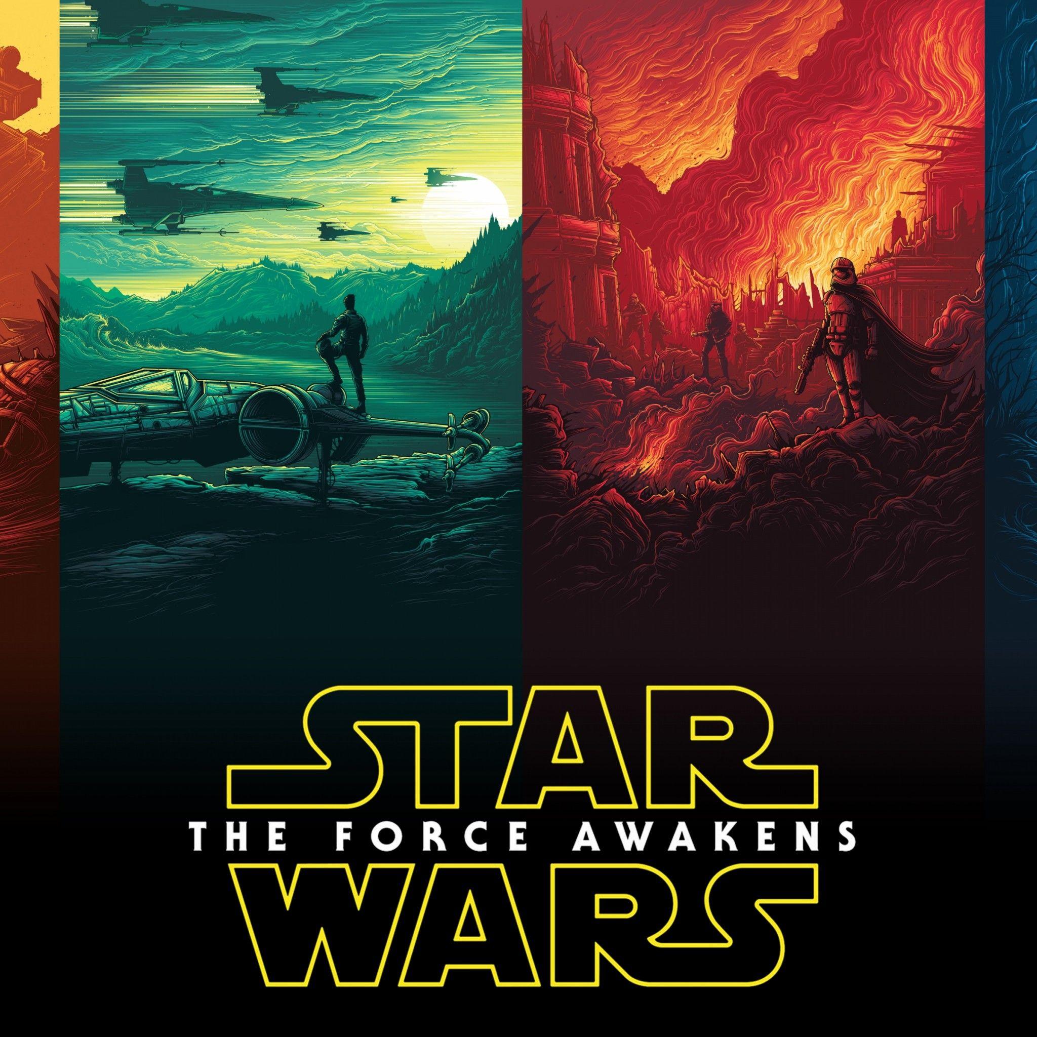2048x2048 Rey Finn Kylo Ren Han Solo Luke Skywalker Star Wars 4K Wallpaper