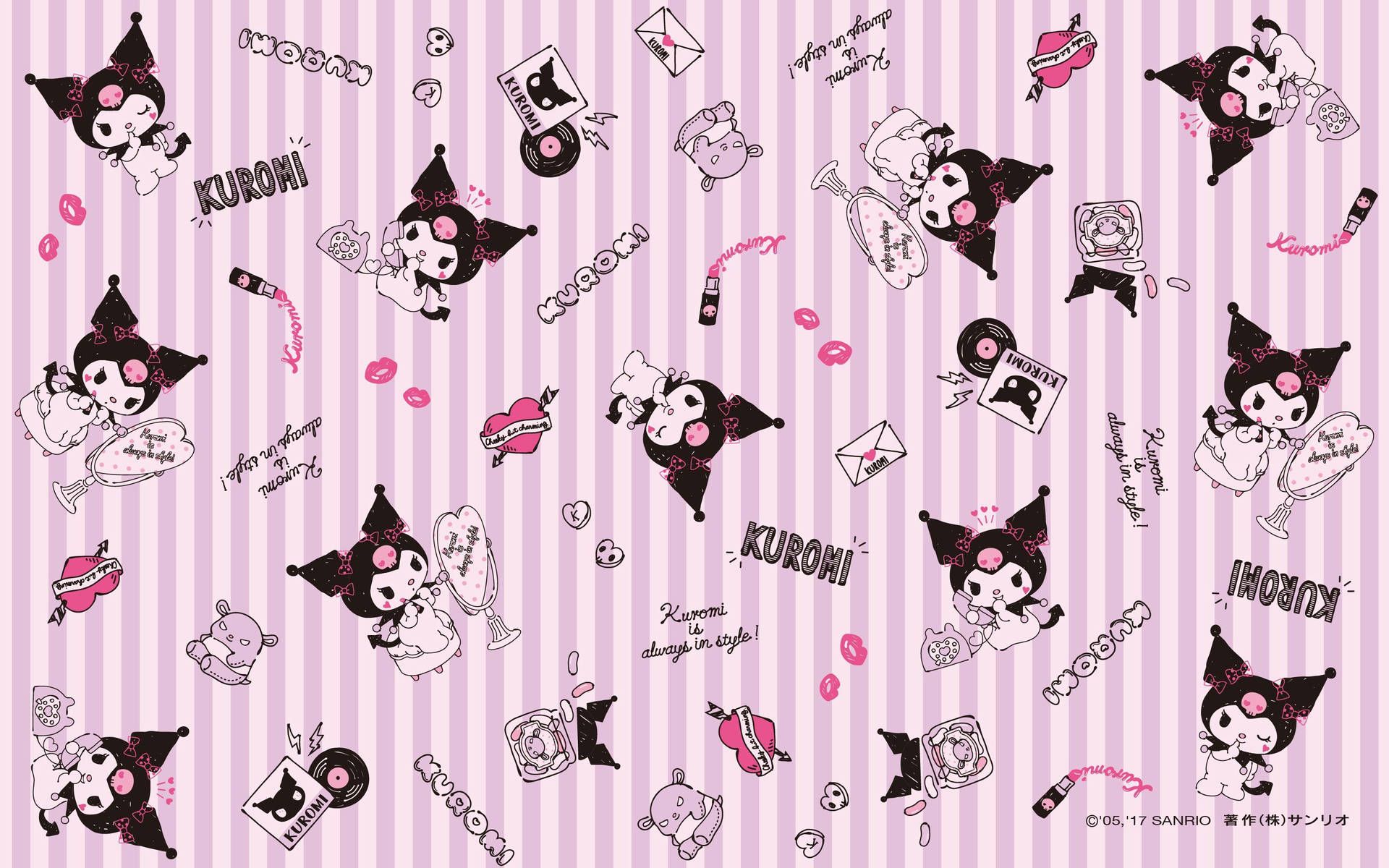 1920x1200 Kuromi Pattern In Lavender Wallpaper