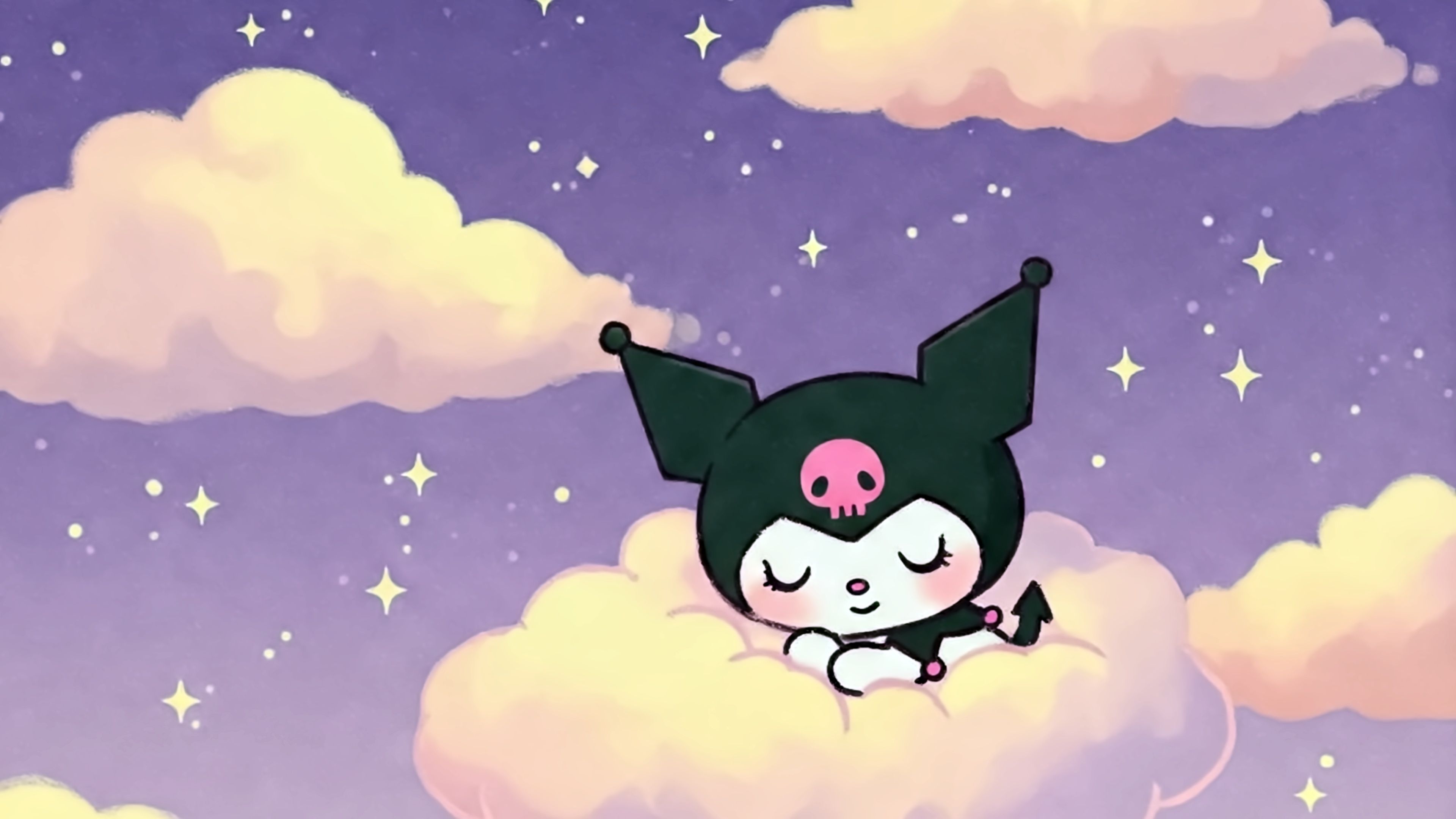 3840x2160 Kuromi in the clouds Wallpaper 4K for Desktop