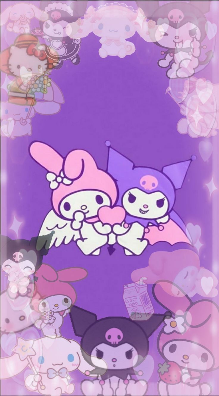 736x1334 kuromi x my melody wallpaper