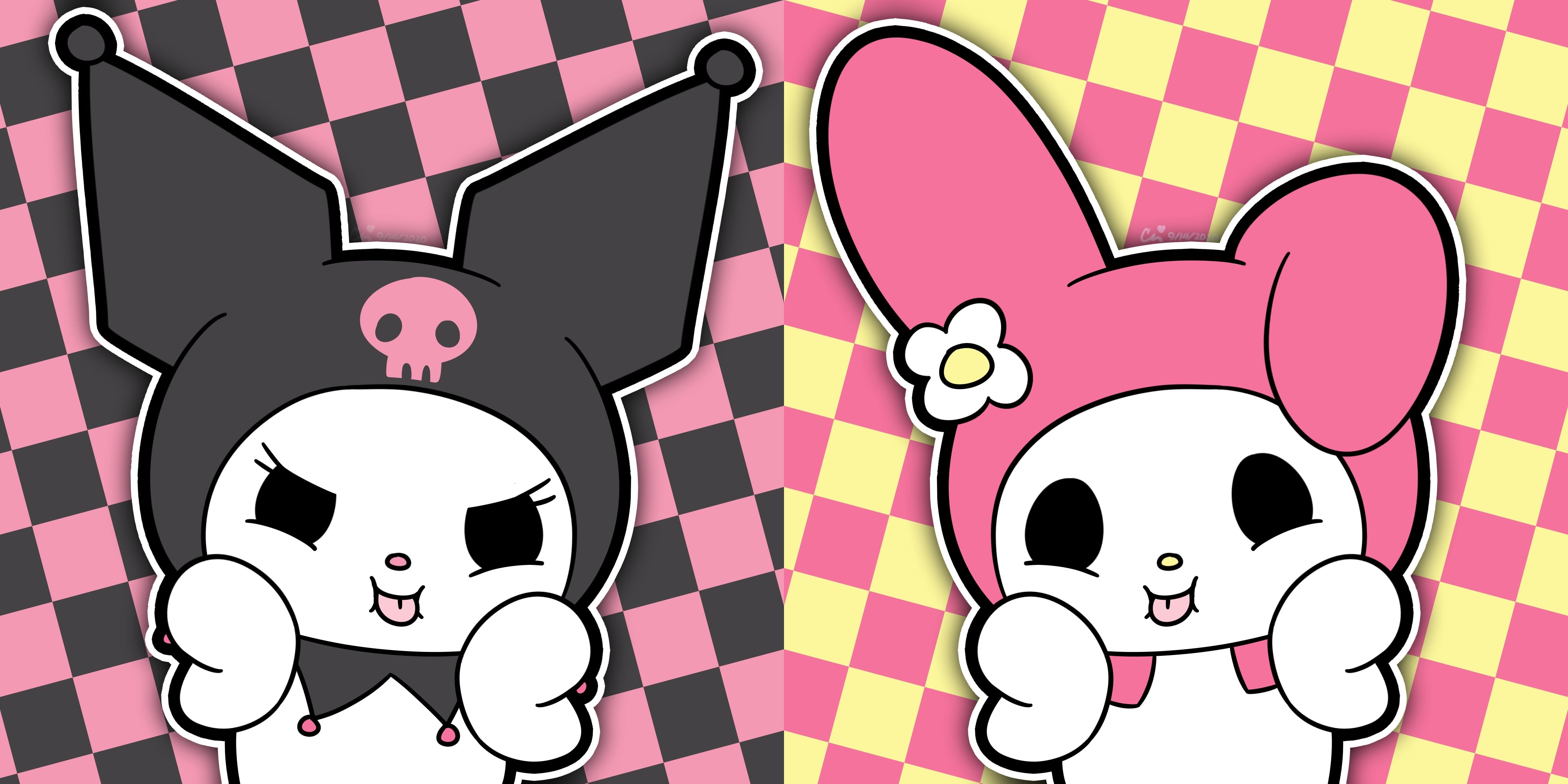 4000x2000 Kuromi and My Melody Kitty Wallpaper 4K for Desktop
