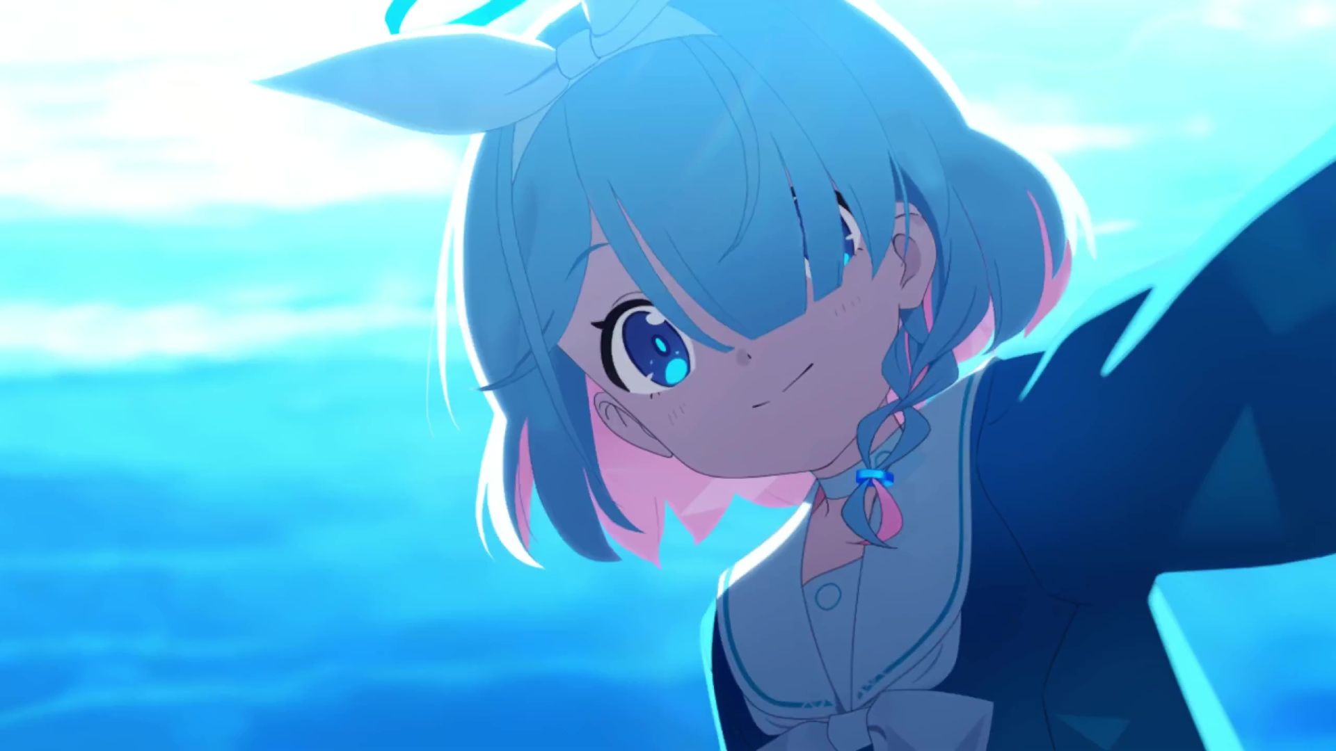 1920x1080 Arona Ocean Selfie Blue Archive Live Wallpaper
