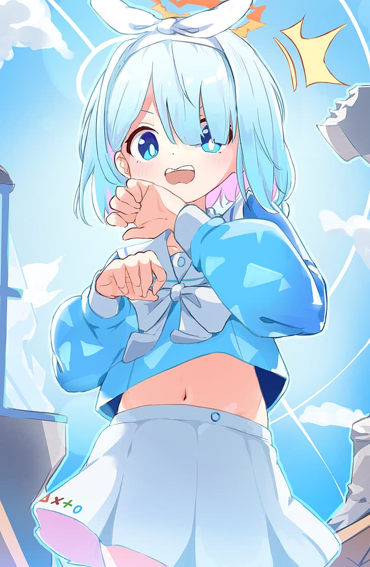 728x1113 HD wallpaper: portrait display, Blue Archive, arona(blue archive), sailor uniform